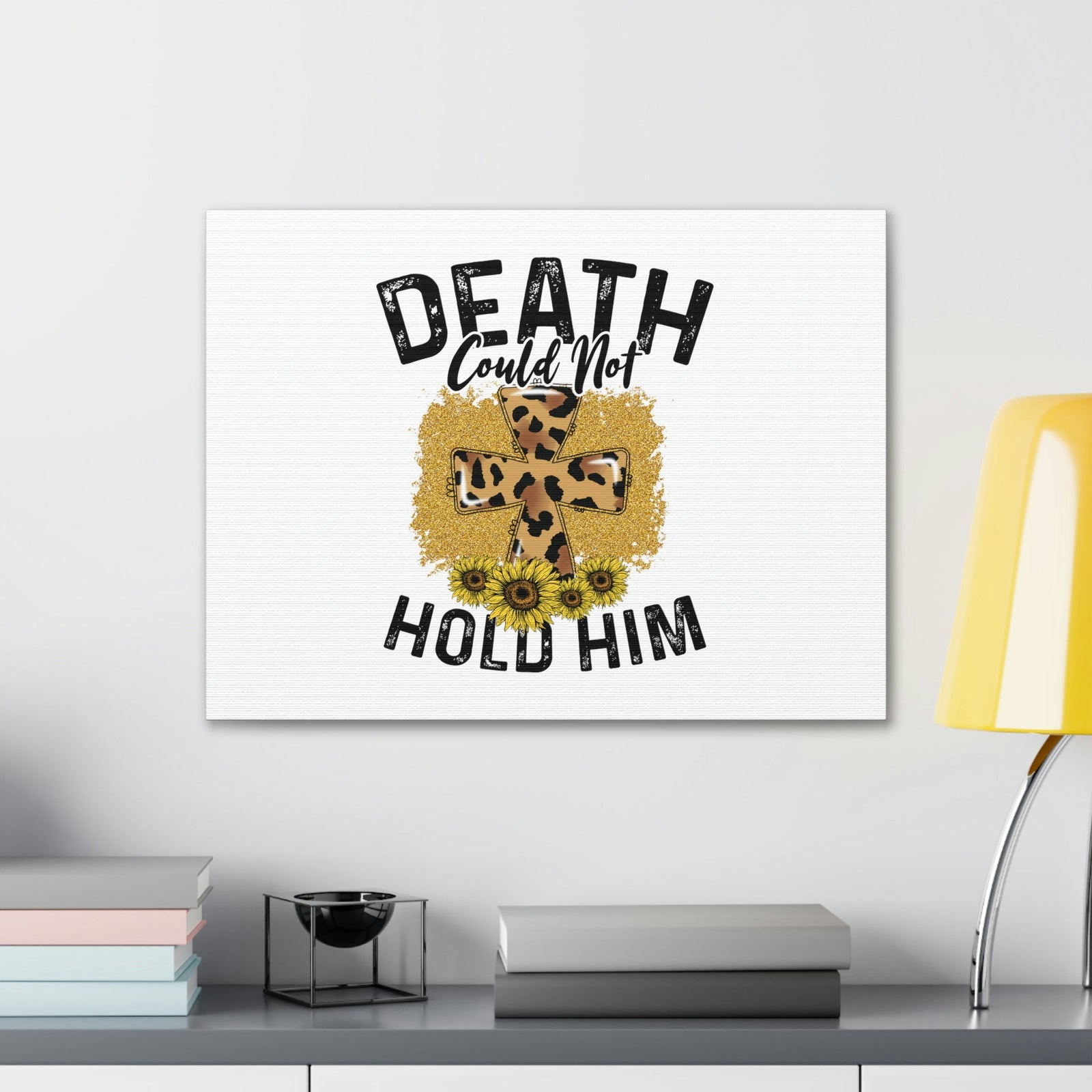 Scripture Walls Death Couldn't Hold Him 1 Corinthians 15:55-57 Animal Print Christian Wall Art Bible Verse Print Ready to Hang Unframed-Express Your Love Gifts