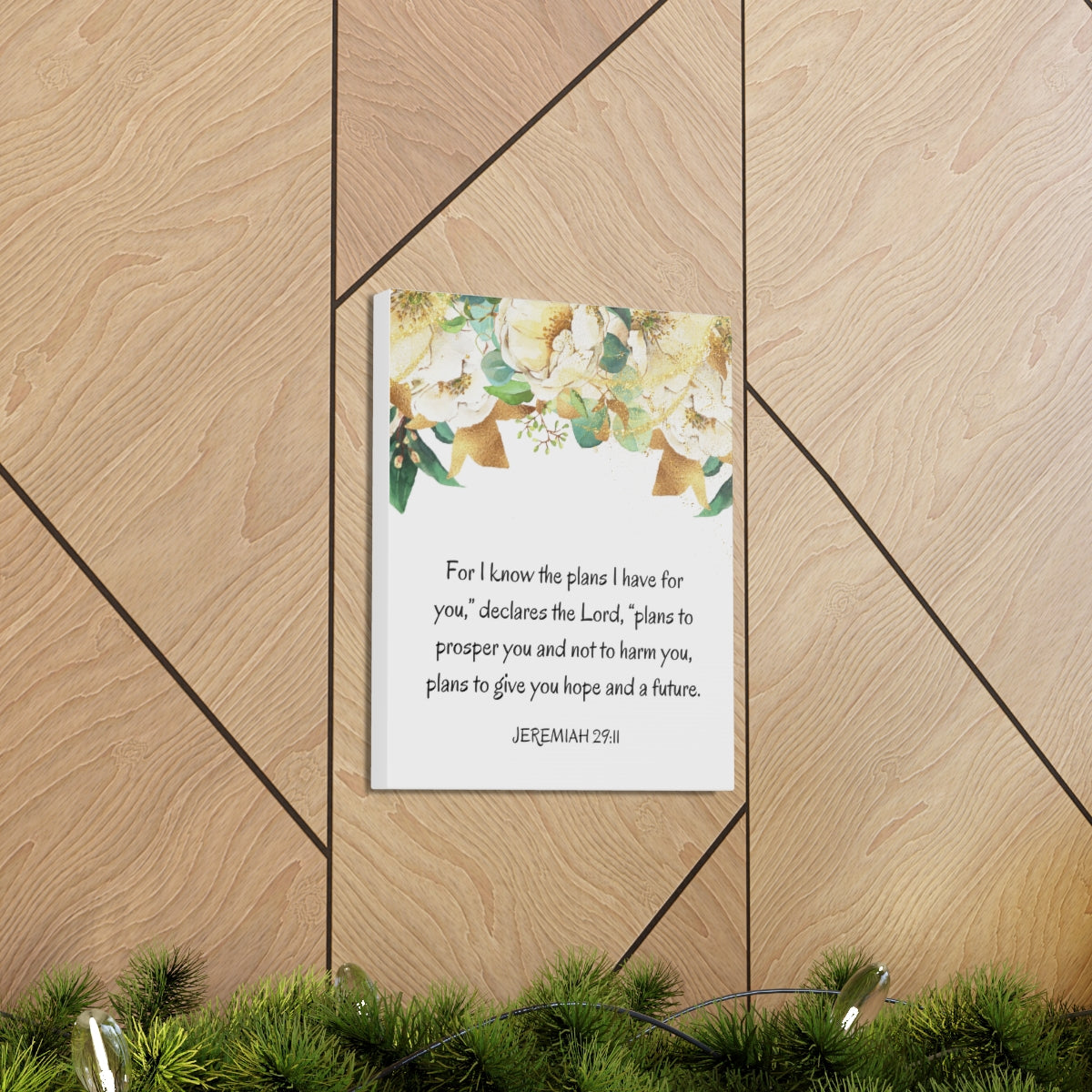 Scripture Walls Declares The Lord Jeremiah 29:11 Bible Verse Canvas Christian Wall Art Ready to Hang Unframed-Express Your Love Gifts