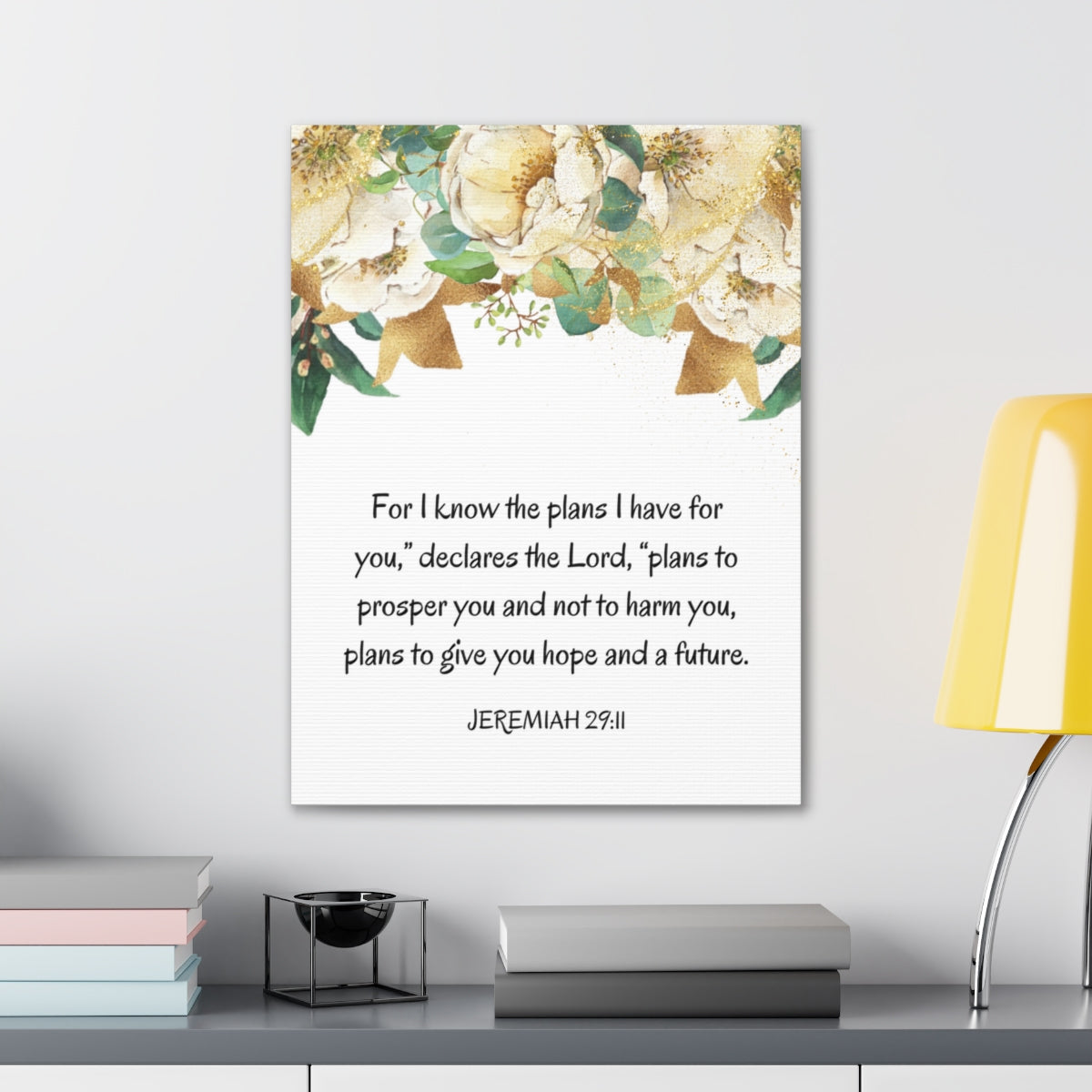 Scripture Walls Declares The Lord Jeremiah 29:11 Bible Verse Canvas Christian Wall Art Ready to Hang Unframed-Express Your Love Gifts