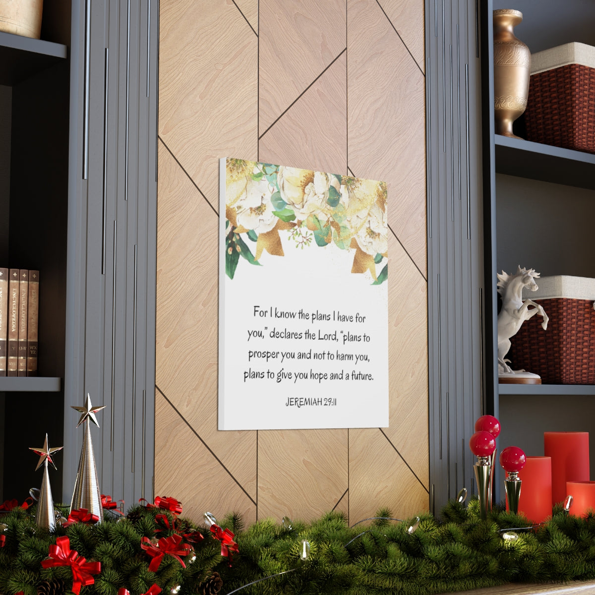 Scripture Walls Declares The Lord Jeremiah 29:11 Bible Verse Canvas Christian Wall Art Ready to Hang Unframed-Express Your Love Gifts