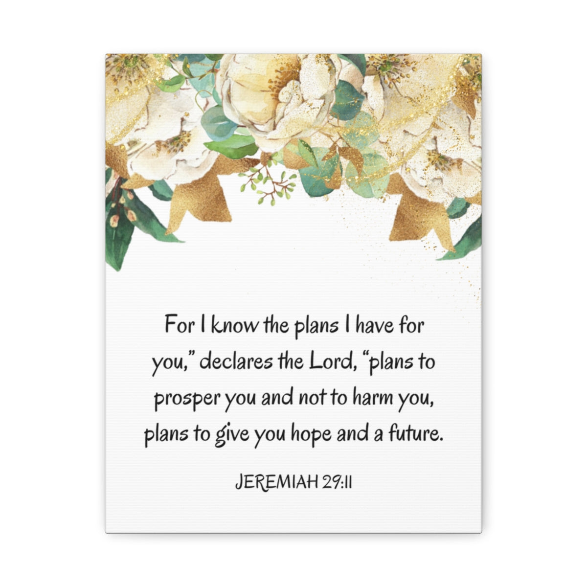 Scripture Walls Declares The Lord Jeremiah 29:11 Bible Verse Canvas Christian Wall Art Ready to Hang Unframed-Express Your Love Gifts