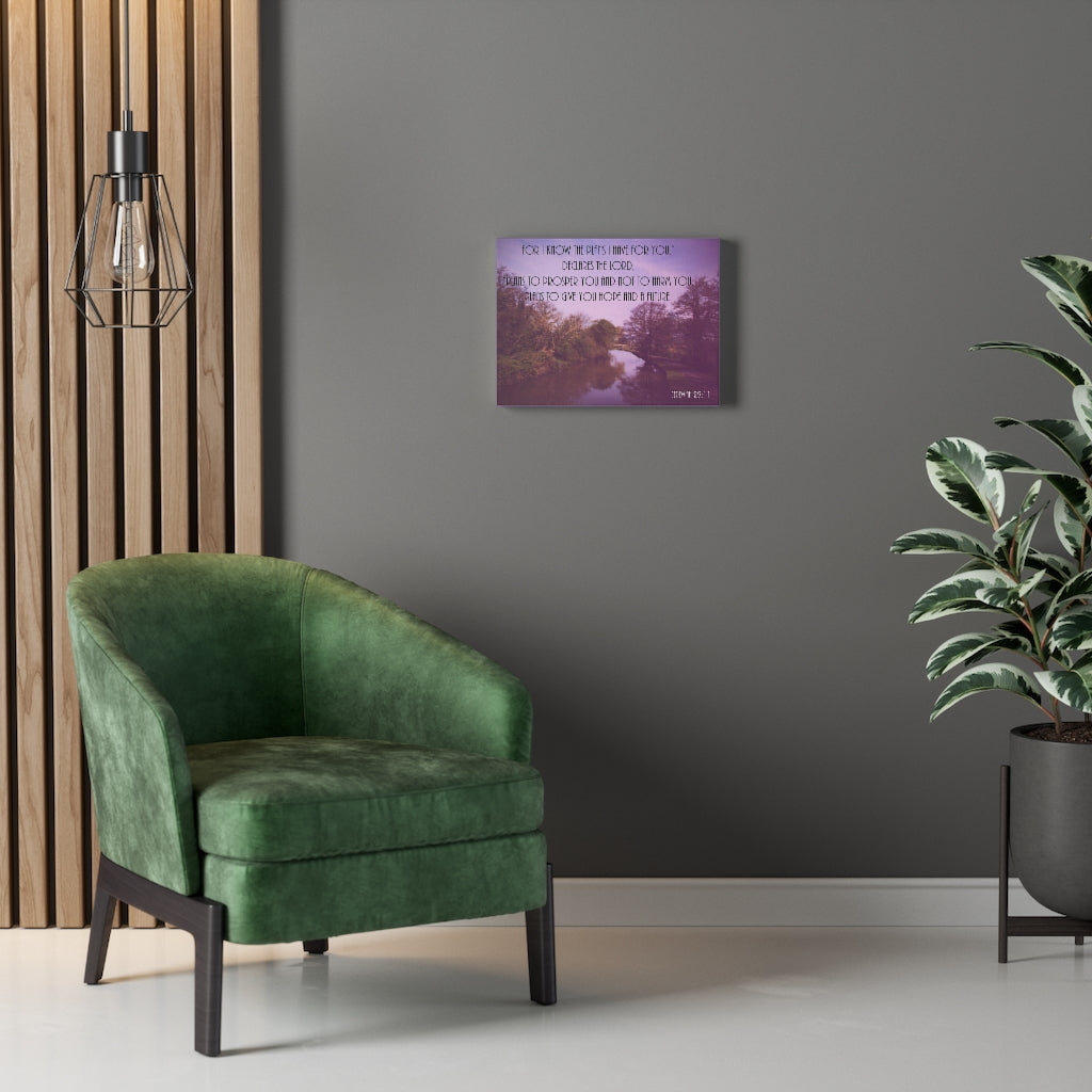 Scripture Walls DeclAres The Lord Jeremiah 29:11 Purple Bible Verse Canvas Christian Wall Art Ready to Hang Unframed-Express Your Love Gifts