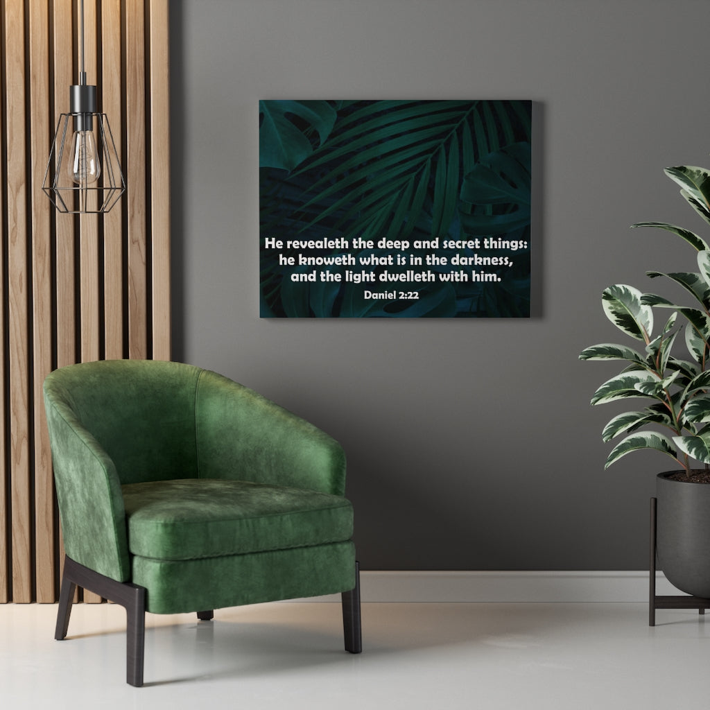Scripture Walls Deep and Secret Things Daniel 2:22 Bible Verse Canvas Christian Wall Art Ready to Hang Unframed-Express Your Love Gifts