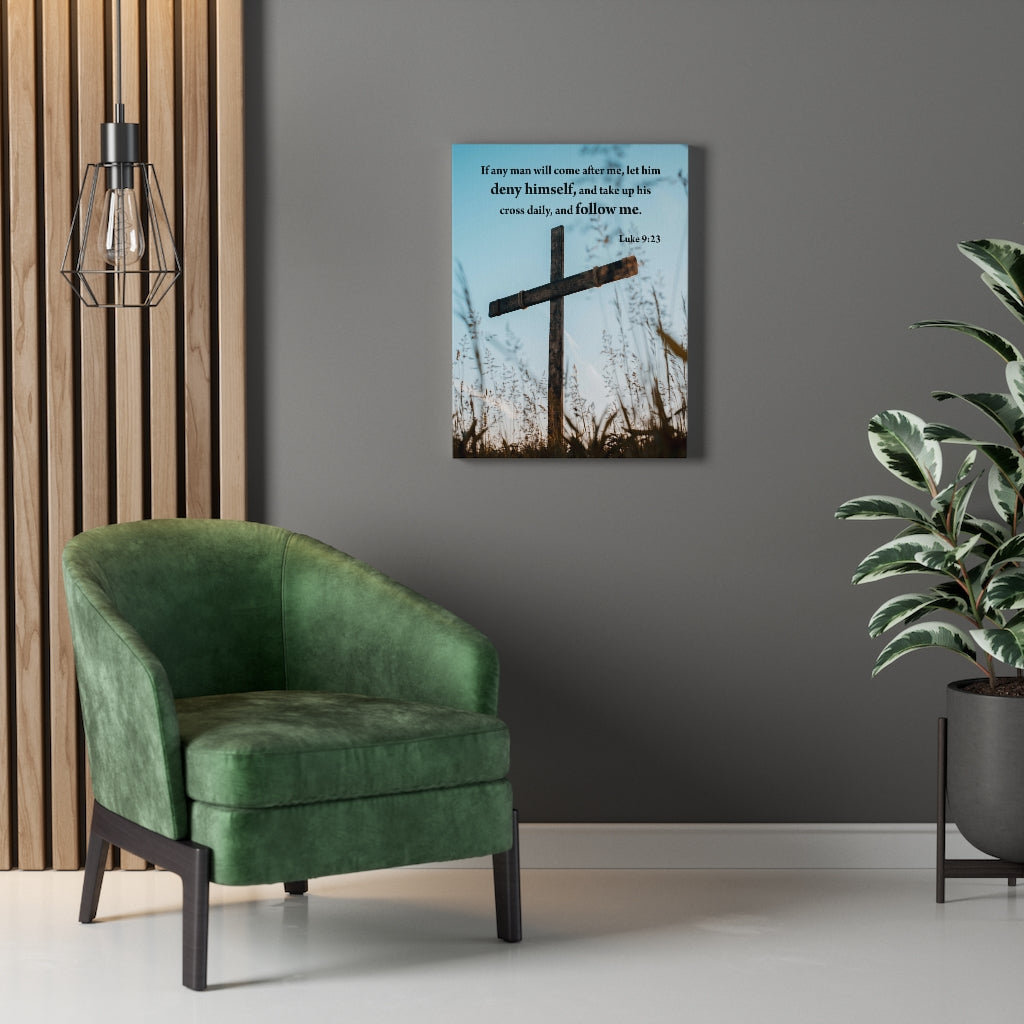 Scripture Walls Deny Himself and Follow Me Luke 9:23 Wall Art Christian Home Decor Unframed-Express Your Love Gifts