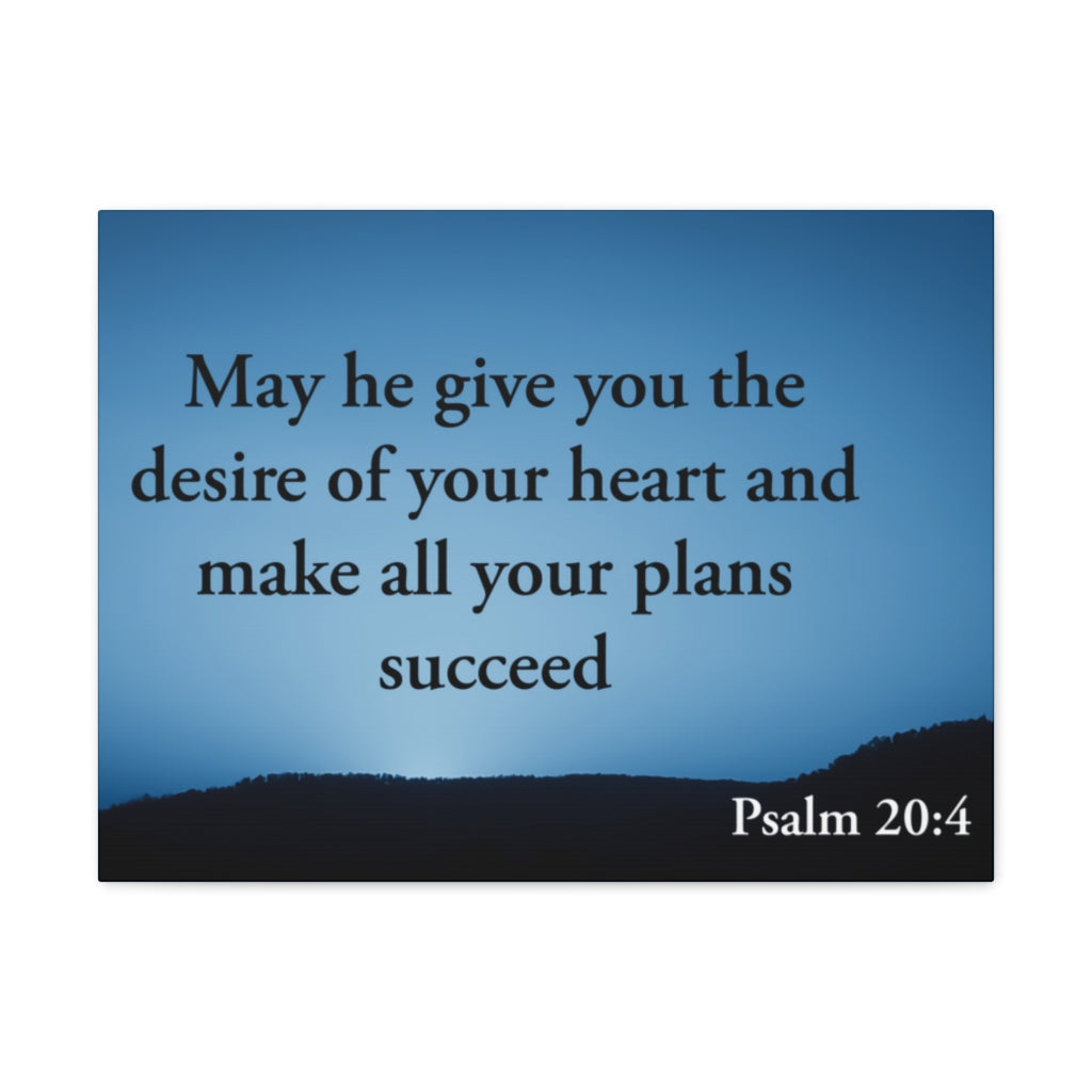 Scripture Walls Desire Of Your Heart Psalm 20:4 Bible Verse Canvas Christian Wall Art Ready to Hang Unframed-Express Your Love Gifts