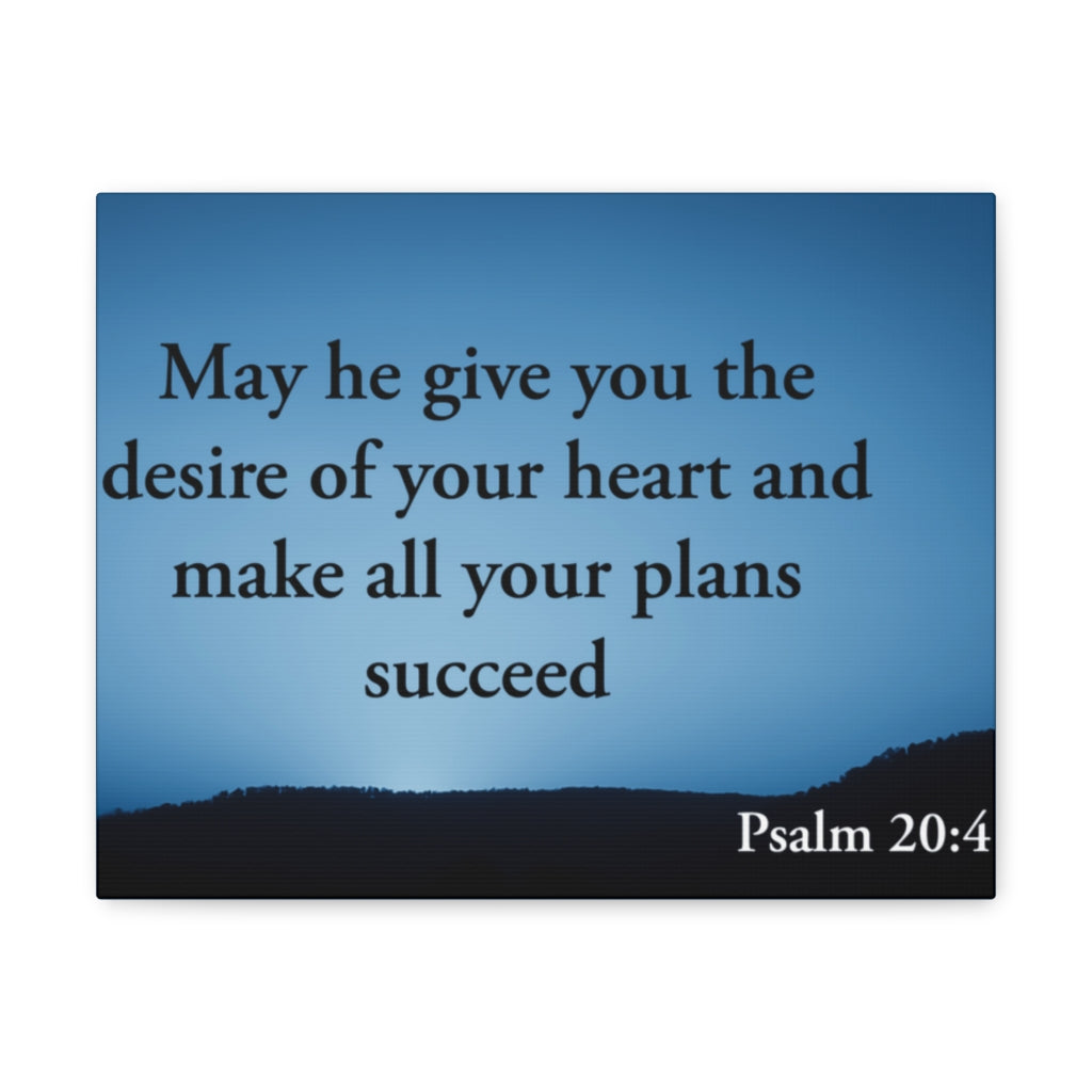 Scripture Walls Desire Of Your Heart Psalm 20:4 Bible Verse Canvas Christian Wall Art Ready to Hang Unframed-Express Your Love Gifts