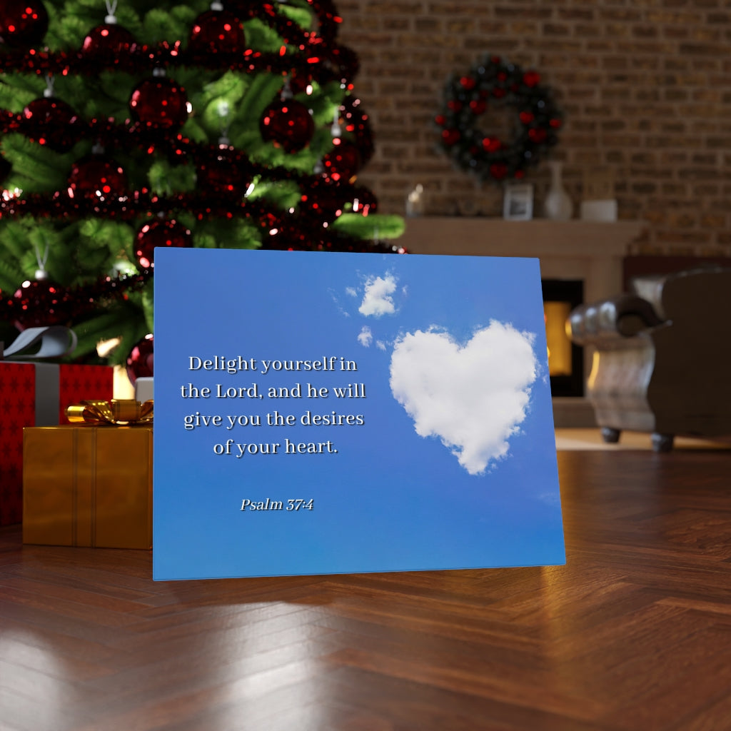 Scripture Walls Desires Of Heart Psalms 37:4 Bible Verse Canvas Christian Wall Art Ready to Hang Unframed-Express Your Love Gifts