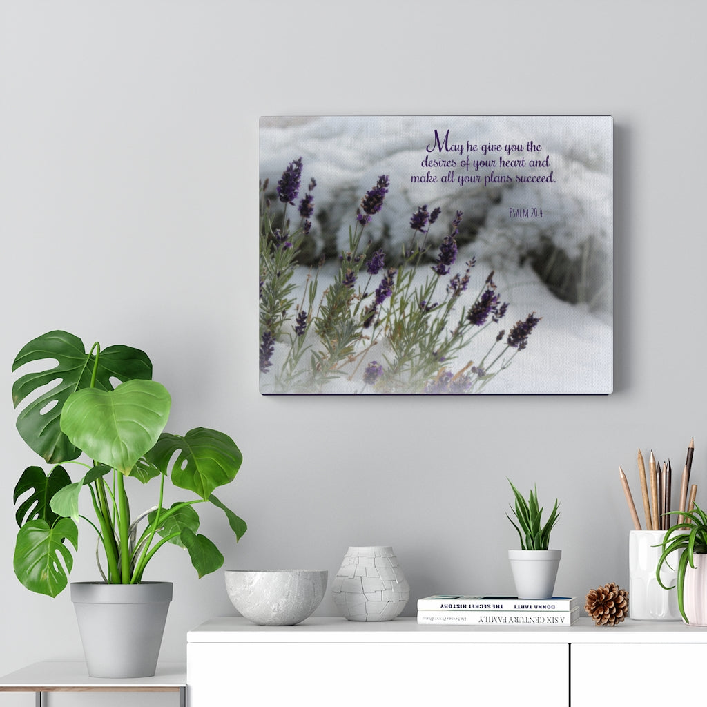 Scripture Walls Desires Of Your Heart Psalm 20:4 Bible Verse Canvas Christian Wall Art Ready to Hang Unframed-Express Your Love Gifts