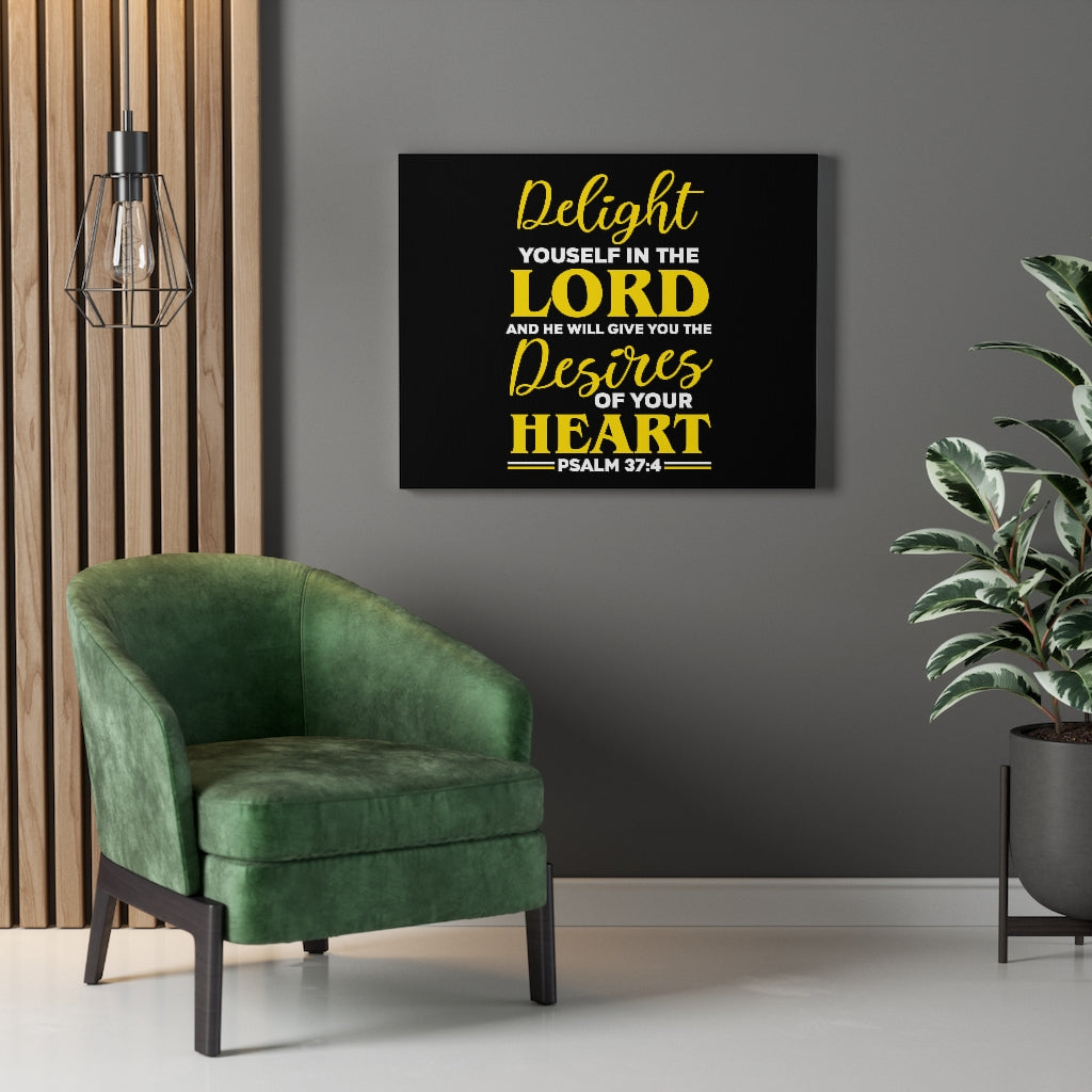 Scripture Walls Desires Of Your Heart Psalm 37:4 Bible Verse Canvas Christian Wall Art Ready to Hang Unframed-Express Your Love Gifts