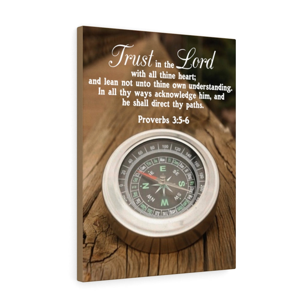 Scripture Walls Direct Thy Paths Proverbs 3:5-6 Wood Bible Verse Canvas Christian Wall Art Ready to Hang Unframed-Express Your Love Gifts
