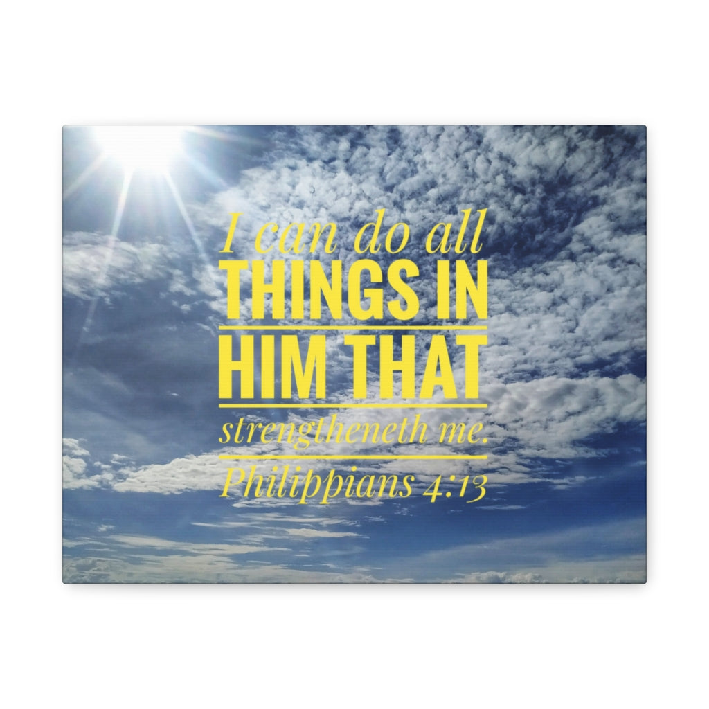 Scripture Walls Do All Things Philippians 4:13 Clouds Bible Verse Canvas Christian Wall Art Ready to Hang Unframed-Express Your Love Gifts