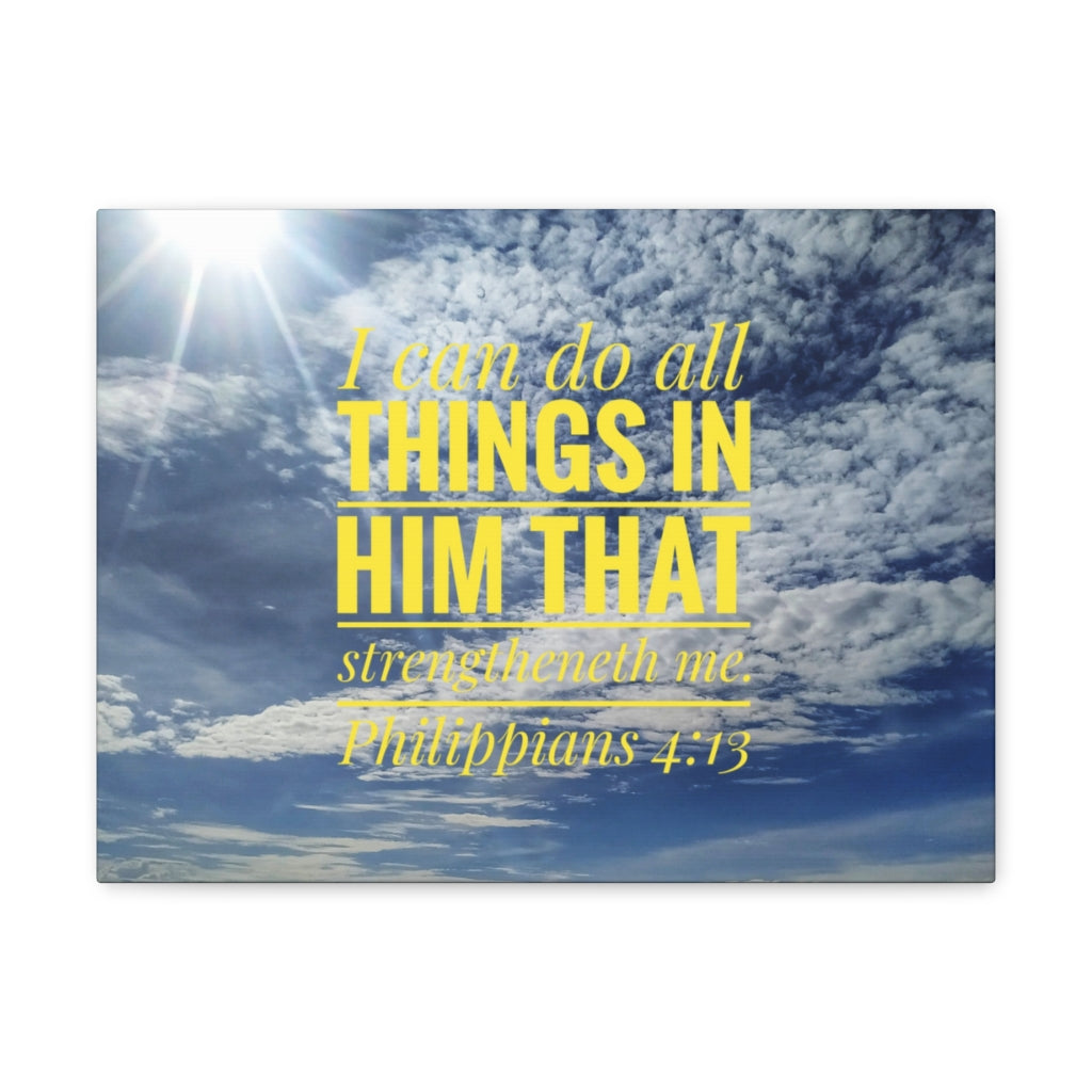 Scripture Walls Do All Things Philippians 4:13 Clouds Bible Verse Canvas Christian Wall Art Ready to Hang Unframed-Express Your Love Gifts