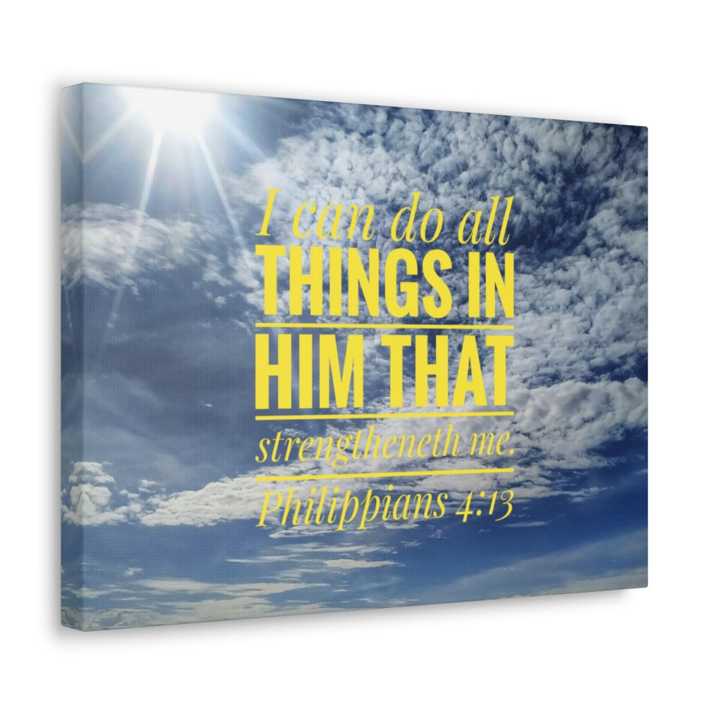 Scripture Walls Do All Things Philippians 4:13 Clouds Bible Verse Canvas Christian Wall Art Ready to Hang Unframed-Express Your Love Gifts