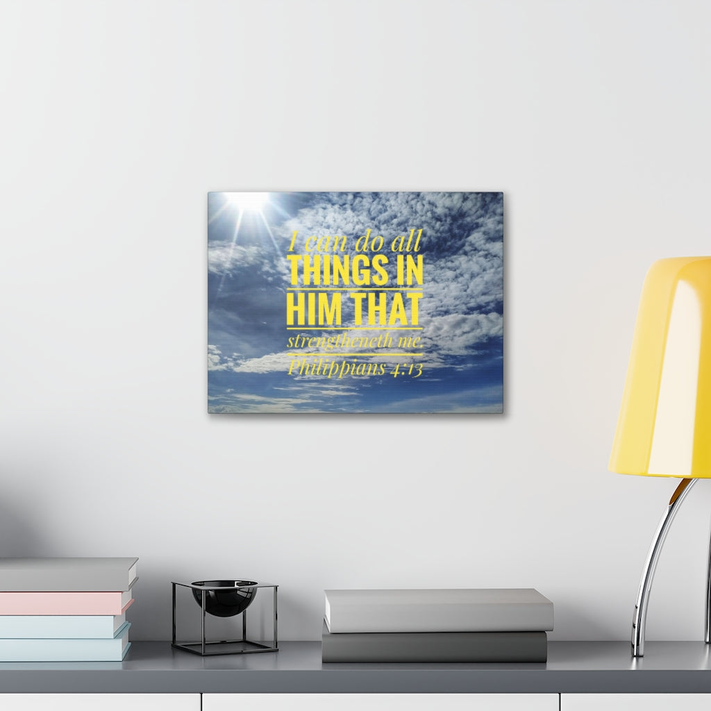 Scripture Walls Do All Things Philippians 4:13 Clouds Bible Verse Canvas Christian Wall Art Ready to Hang Unframed-Express Your Love Gifts