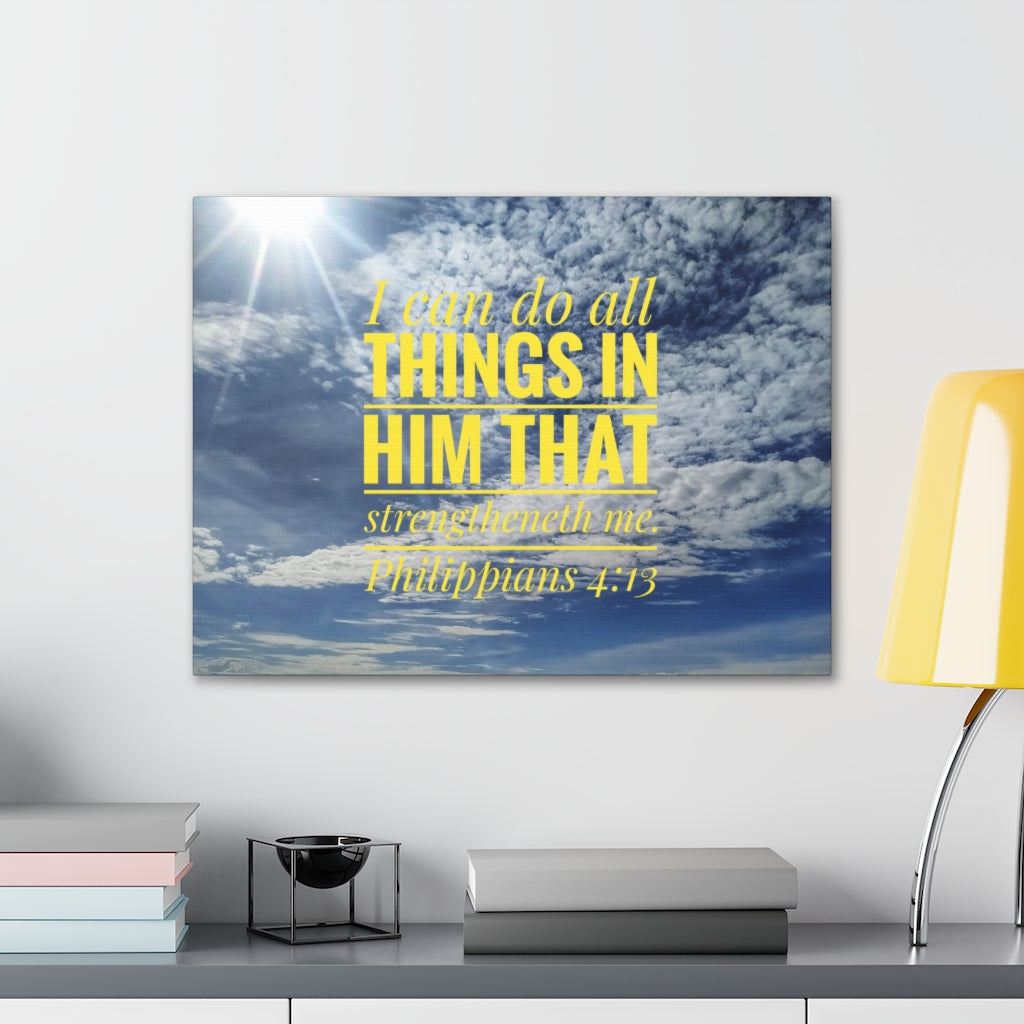Scripture Walls Do All Things Philippians 4:13 Clouds Bible Verse Canvas Christian Wall Art Ready to Hang Unframed-Express Your Love Gifts