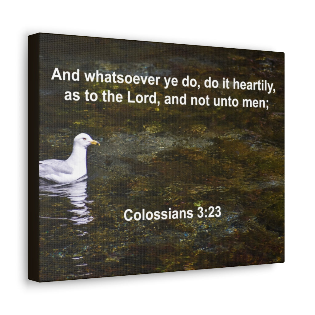 Scripture Walls Do It Heartily Colossians 3:23 Bible Verse Canvas Christian Wall Art Ready to Hang Unframed-Express Your Love Gifts