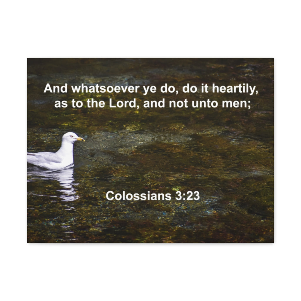 Scripture Walls Do It Heartily Colossians 3:23 Bible Verse Canvas Christian Wall Art Ready to Hang Unframed-Express Your Love Gifts