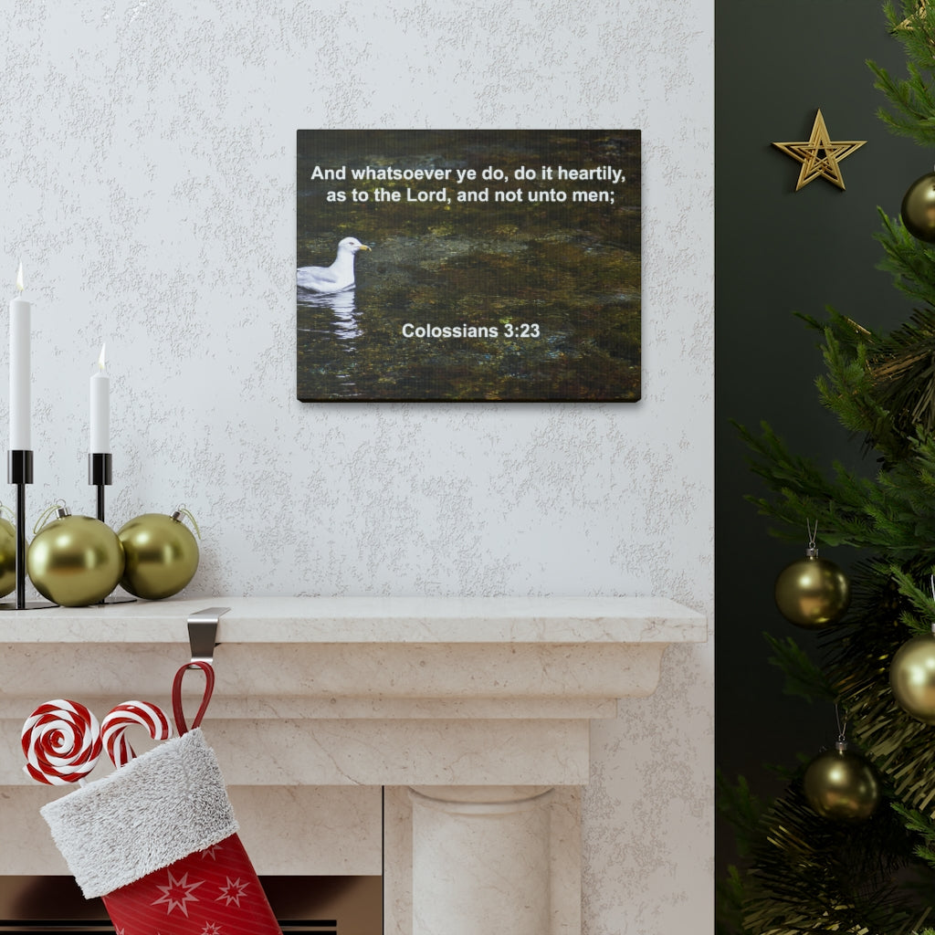 Scripture Walls Do It Heartily Colossians 3:23 Bible Verse Canvas Christian Wall Art Ready to Hang Unframed-Express Your Love Gifts