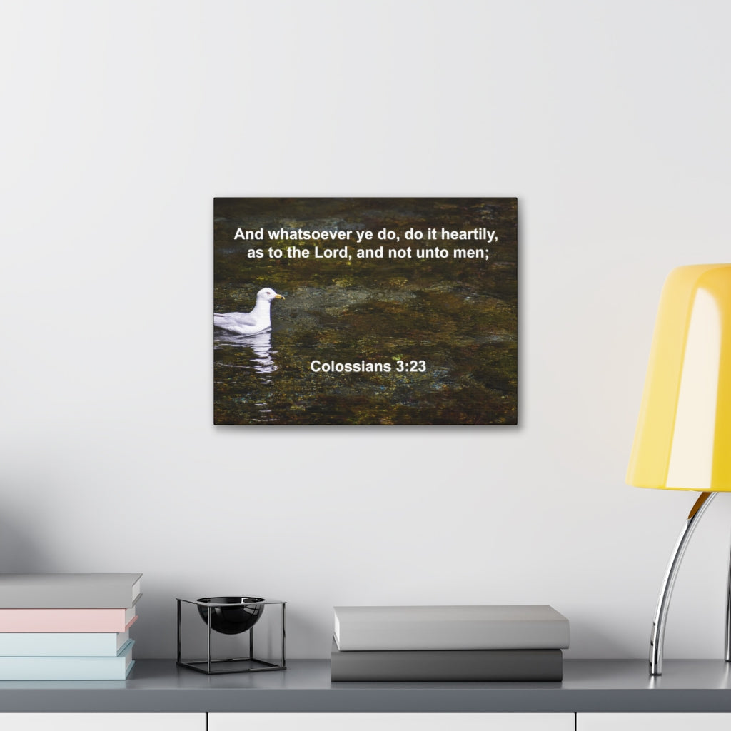 Scripture Walls Do It Heartily Colossians 3:23 Bible Verse Canvas Christian Wall Art Ready to Hang Unframed-Express Your Love Gifts