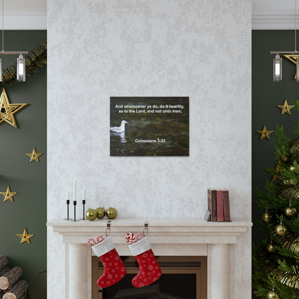 Scripture Walls Do It Heartily Colossians 3:23 Bible Verse Canvas Christian Wall Art Ready to Hang Unframed-Express Your Love Gifts