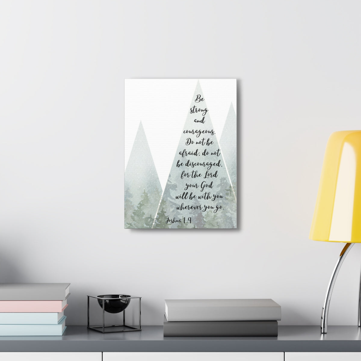 Scripture Walls Do Not Be Discouraged Joshua 1:9 Tree Bible Verse Canvas Christian Wall Art Ready to Hang Unframed-Express Your Love Gifts