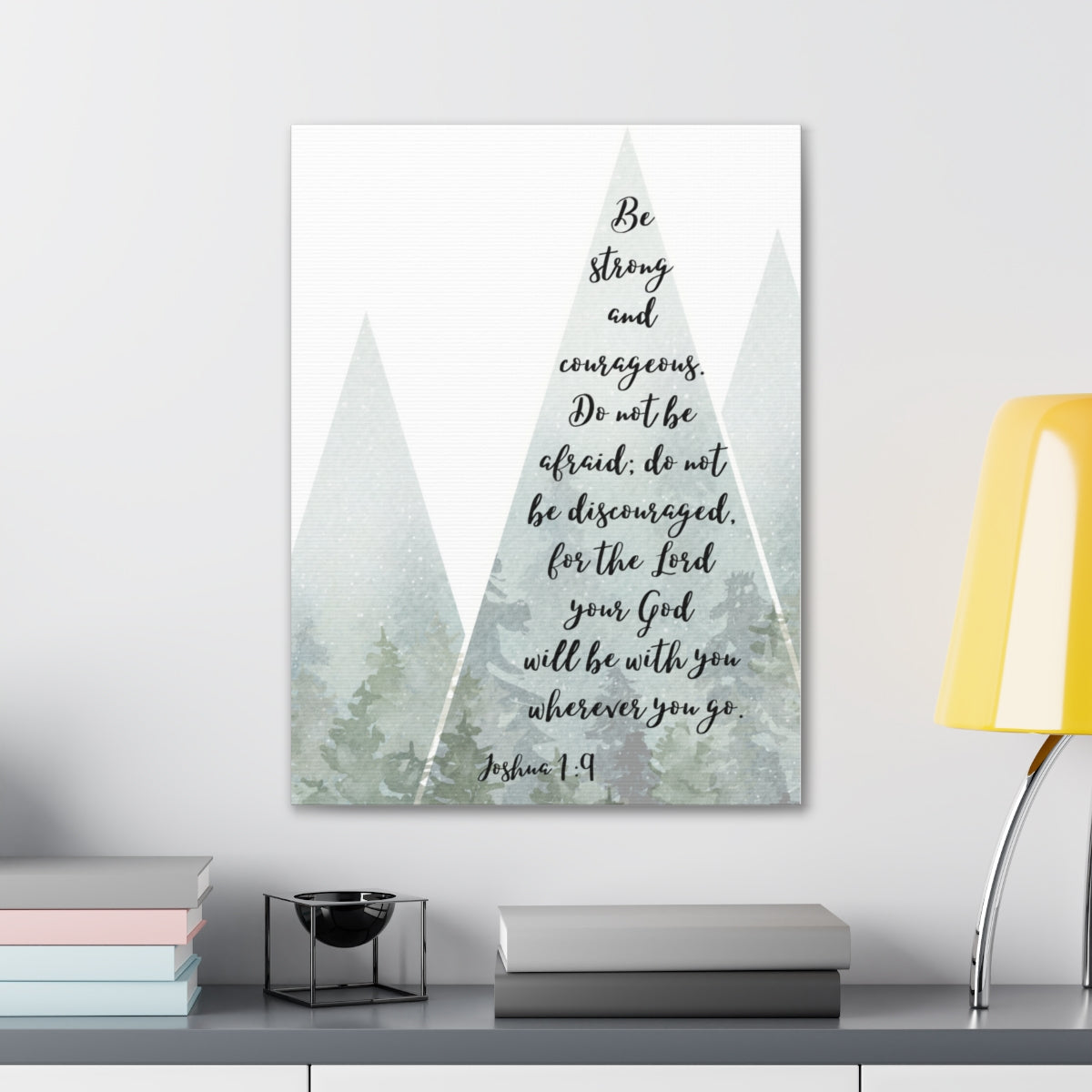Scripture Walls Do Not Be Discouraged Joshua 1:9 Tree Bible Verse Canvas Christian Wall Art Ready to Hang Unframed-Express Your Love Gifts