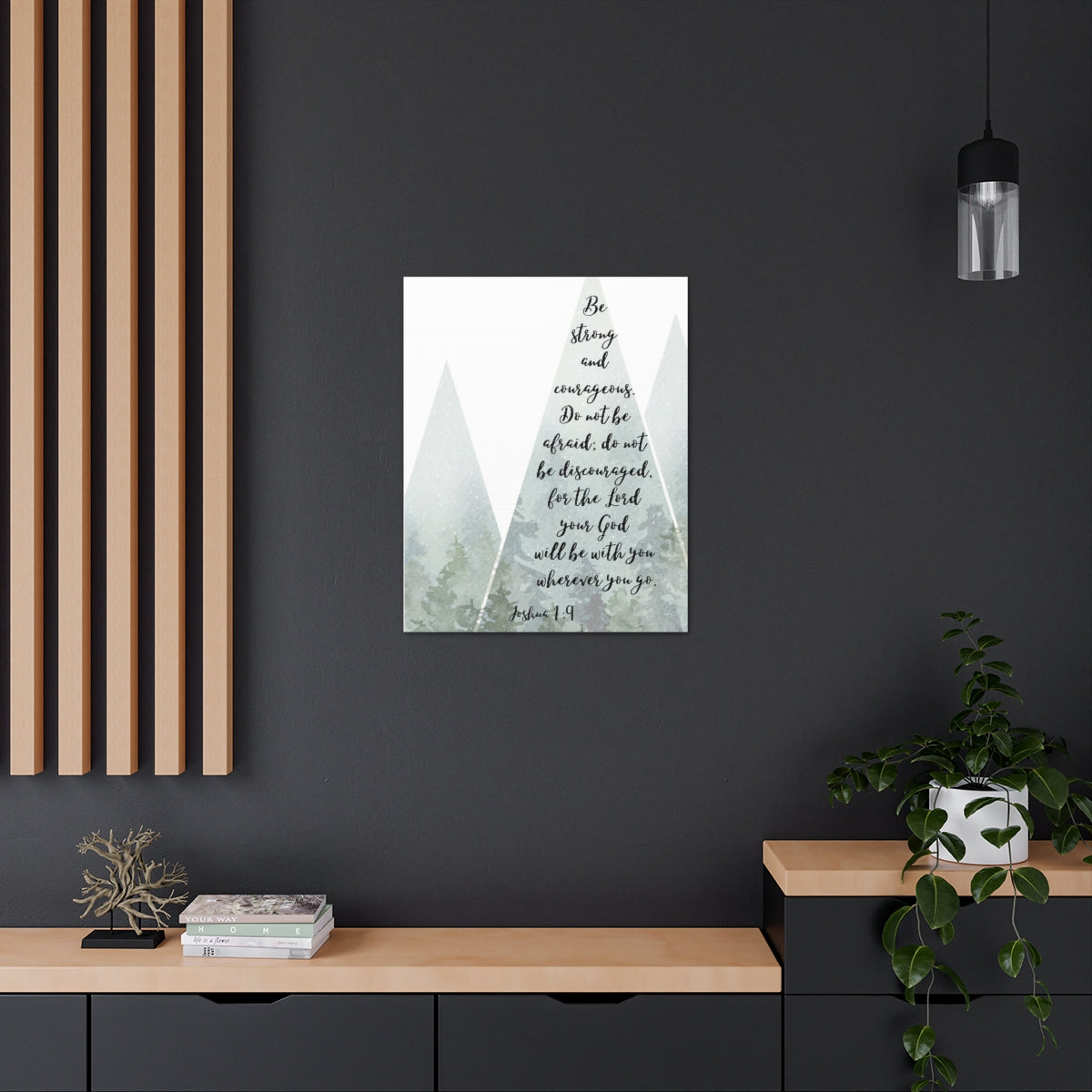 Scripture Walls Do Not Be Discouraged Joshua 1:9 Tree Bible Verse Canvas Christian Wall Art Ready to Hang Unframed-Express Your Love Gifts