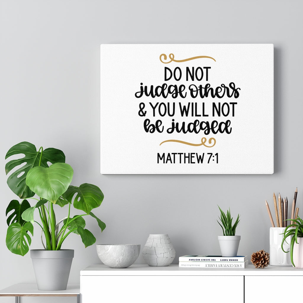 Scripture Walls Do Not Judge Others Matthew 7:1 Bible Verse Canvas Christian Wall Art Ready to Hang Unframed-Express Your Love Gifts