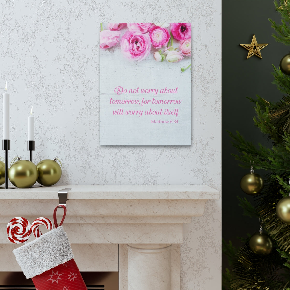 Scripture Walls Do Not Worry About Tomorrow Matthew 6:34 Christian Wall Art Bible Verse Print Ready to Hang Unframed-Express Your Love Gifts