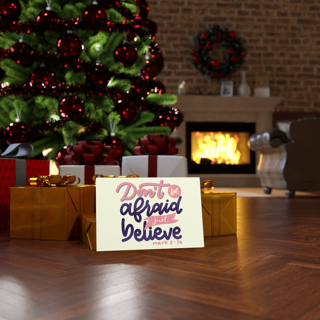 Scripture Walls Don't Be Afraid Just Believe Mark 5:36 Bible Verse Canvas Christian Wall Art Ready to Hang Unframed-Express Your Love Gifts