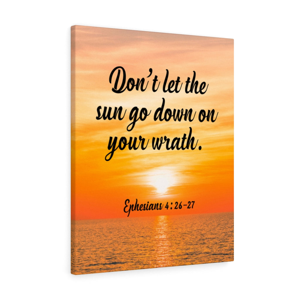 Scripture Walls Don't Let The Sun Go Down Ephesians 4:26-27 Bible Verse Canvas Christian Wall Art Ready to Hang Unframed-Express Your Love Gifts