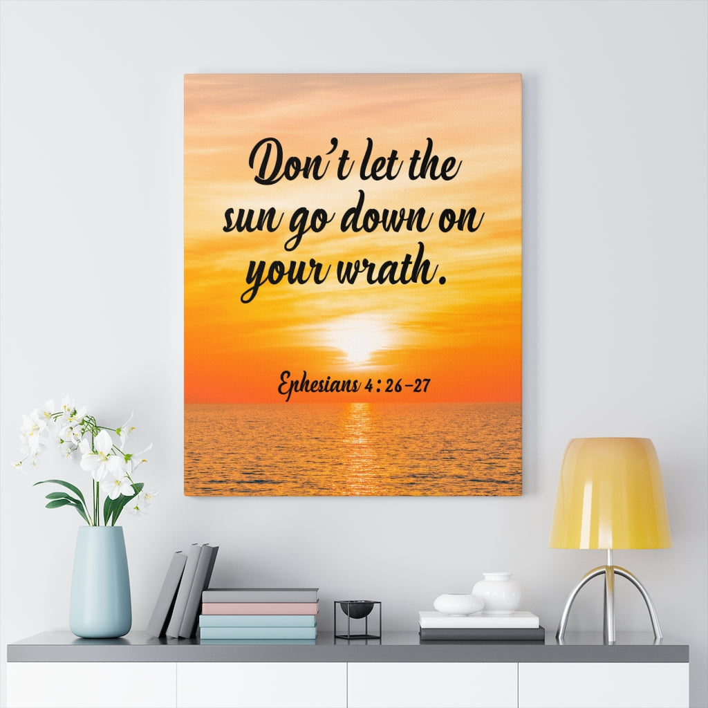 Scripture Walls Don't Let The Sun Go Down Ephesians 4:26-27 Bible Verse Canvas Christian Wall Art Ready to Hang Unframed-Express Your Love Gifts