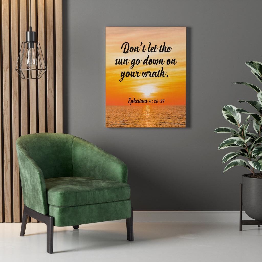 Scripture Walls Don't Let The Sun Go Down Ephesians 4:26-27 Bible Verse Canvas Christian Wall Art Ready to Hang Unframed-Express Your Love Gifts