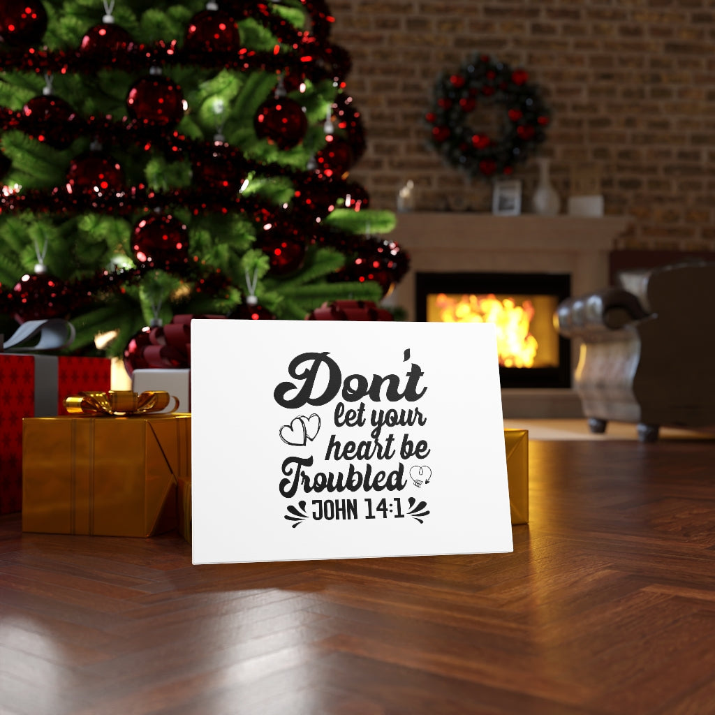 Scripture Walls Don't Let Your Heart Be Troubled John 14:1 Bible Verse Canvas Christian Wall Art Ready to Hang Unframed-Express Your Love Gifts