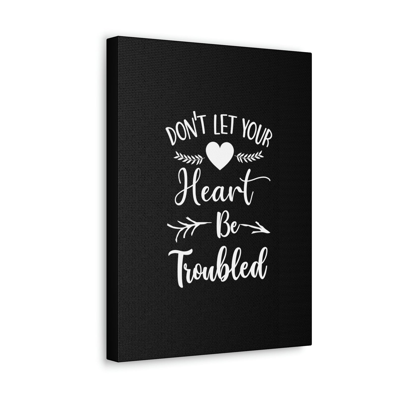 Scripture Walls Don't Let Your Heart Be Troubled John 14:27 White Christian Wall Art Bible Verse Print Ready to Hang Unframed-Express Your Love Gifts