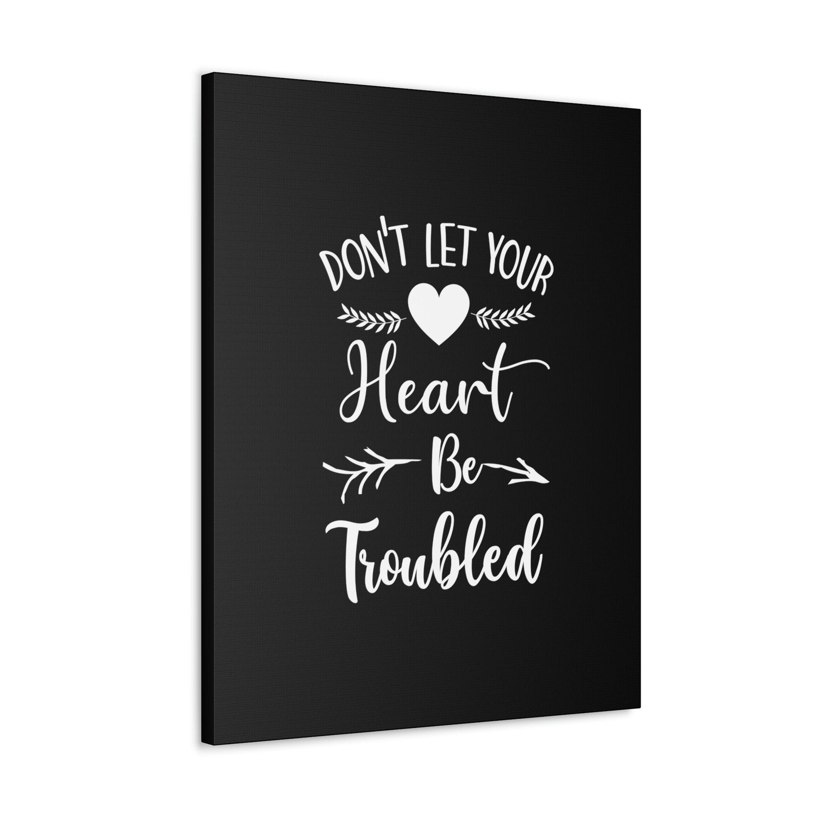 Scripture Walls Don't Let Your Heart Be Troubled John 14:27 White Christian Wall Art Bible Verse Print Ready to Hang Unframed-Express Your Love Gifts