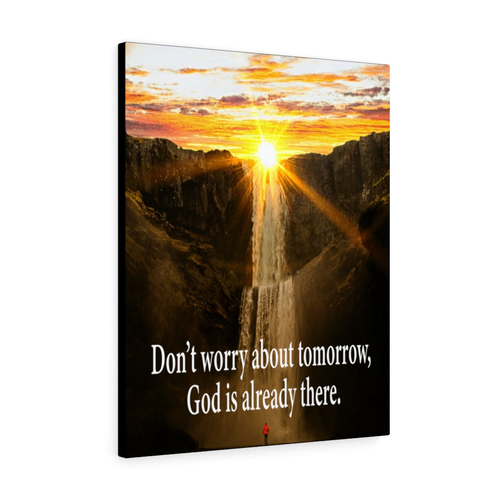 Scripture Walls Don't Worry Matthew 6:34 Bible Verse Canvas Christian Wall Art Ready to Hang Unframed-Express Your Love Gifts
