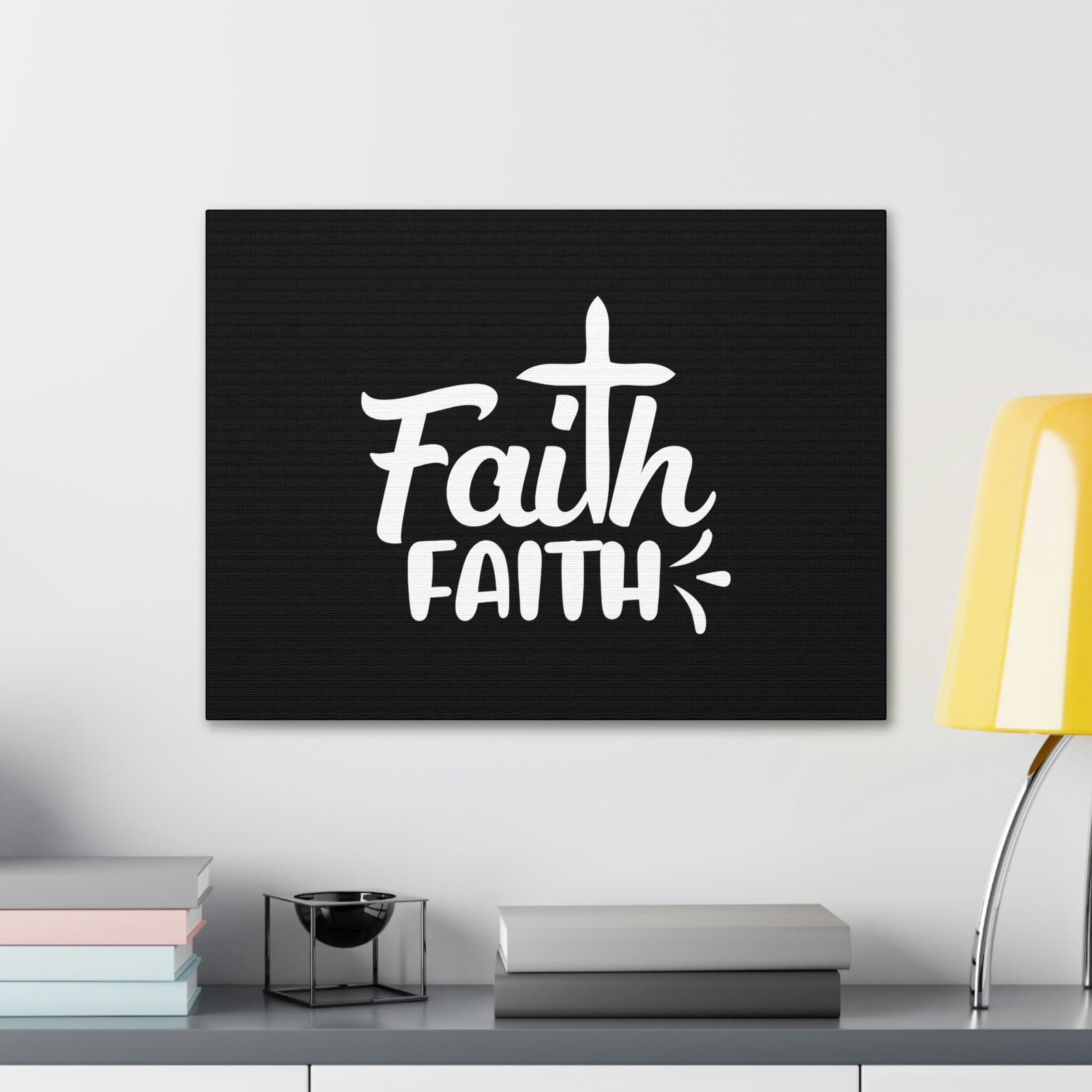Scripture Walls Double Faith Romans 10:17 Cross Christian Wall Art Bible Verse Print Ready to Hang Unframed-Express Your Love Gifts