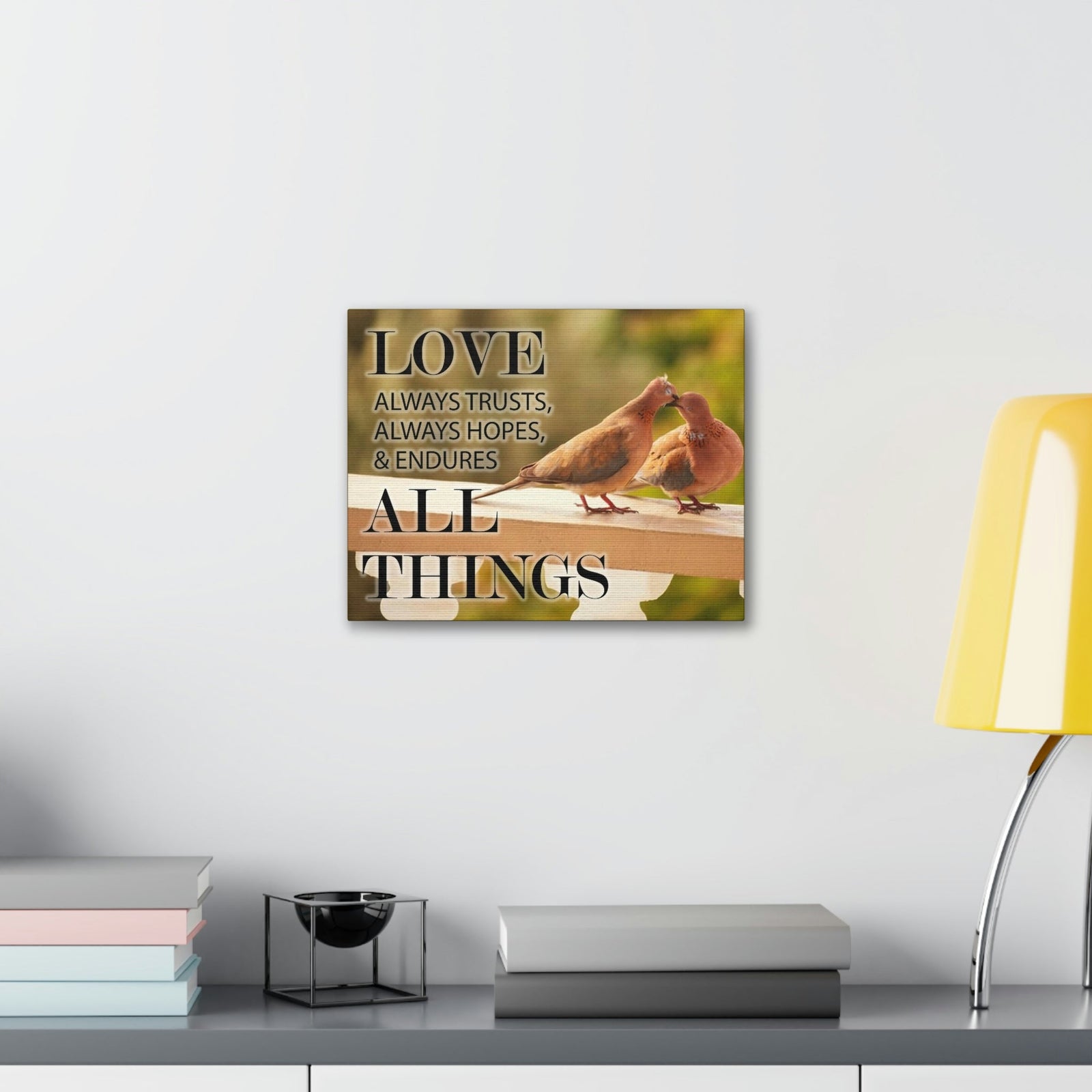 Scripture Walls Doves 1 Corinthians 13:4 Bible Verse Canvas Christian Wall Art Ready to Hang Unframed-Express Your Love Gifts