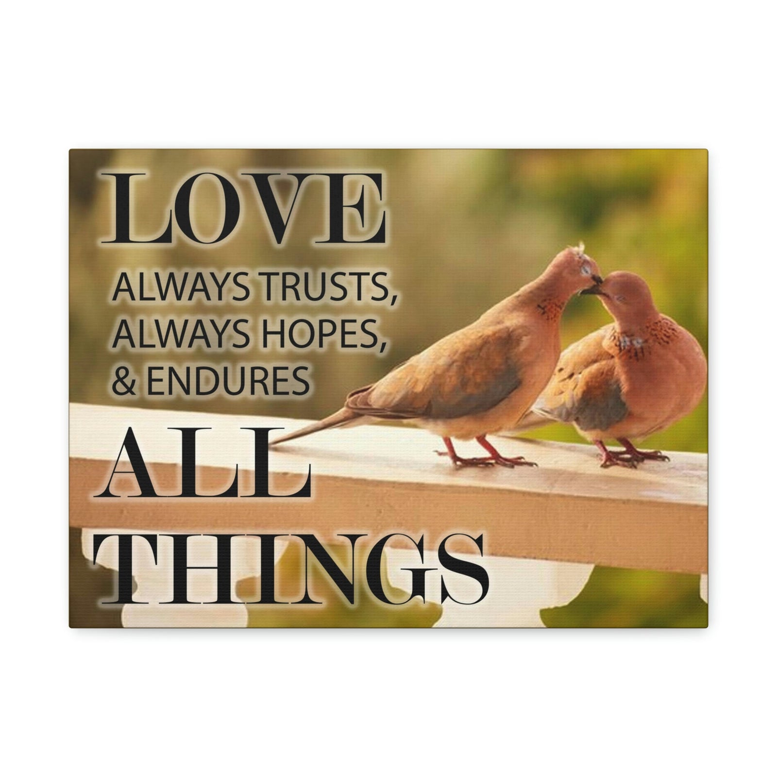 Scripture Walls Doves 1 Corinthians 13:4 Bible Verse Canvas Christian Wall Art Ready to Hang Unframed-Express Your Love Gifts
