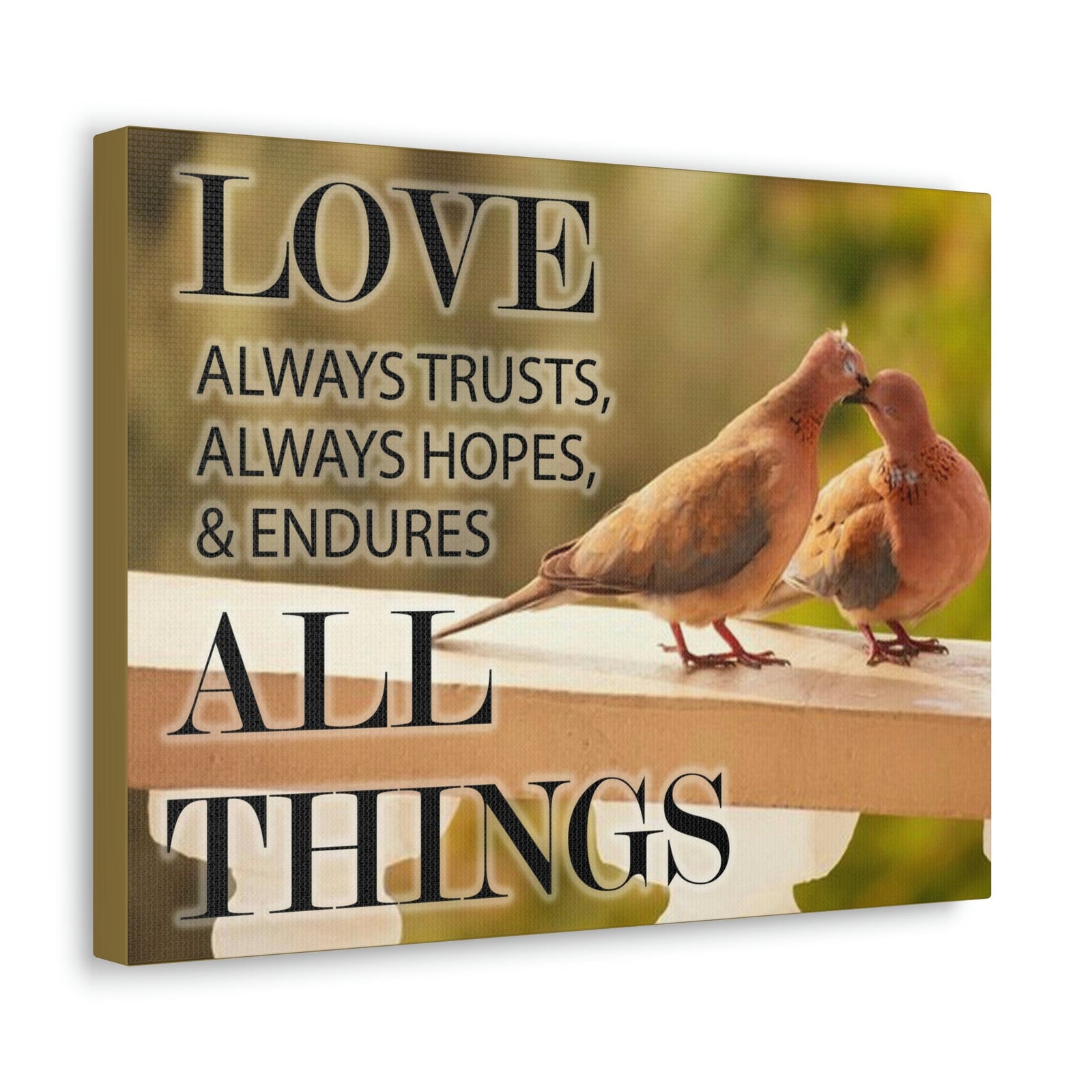 Scripture Walls Doves 1 Corinthians 13:4 Bible Verse Canvas Christian Wall Art Ready to Hang Unframed-Express Your Love Gifts