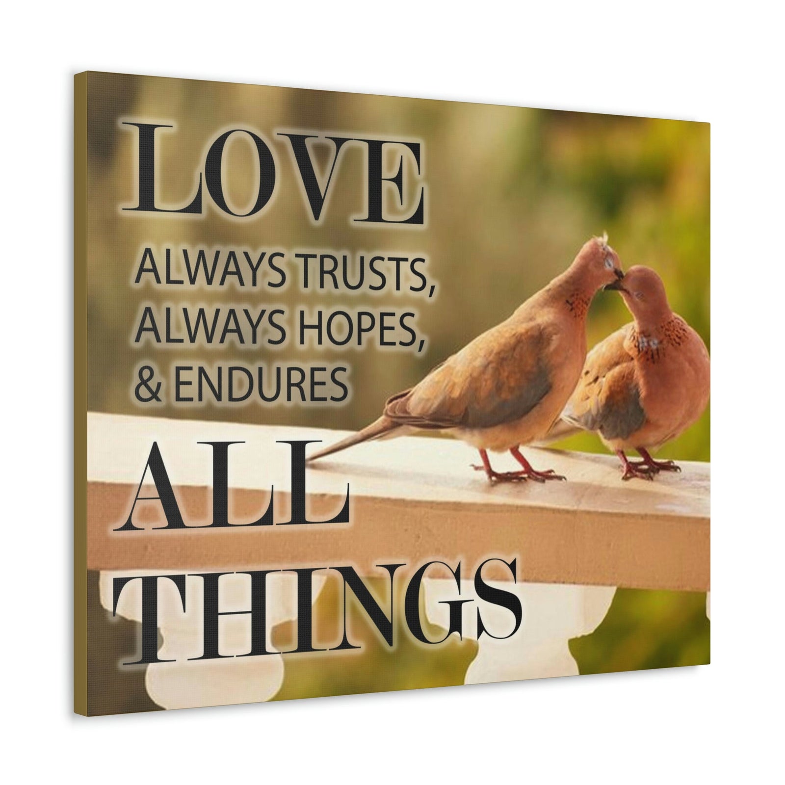 Scripture Walls Doves 1 Corinthians 13:4 Bible Verse Canvas Christian Wall Art Ready to Hang Unframed-Express Your Love Gifts