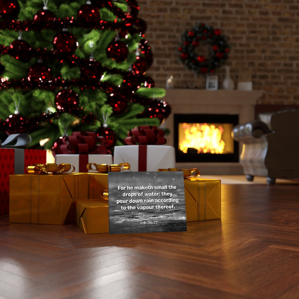 Scripture Walls Drops Of Water Job 36:27 Bible Verse Canvas Christian Wall Art Ready to Hang Unframed-Express Your Love Gifts