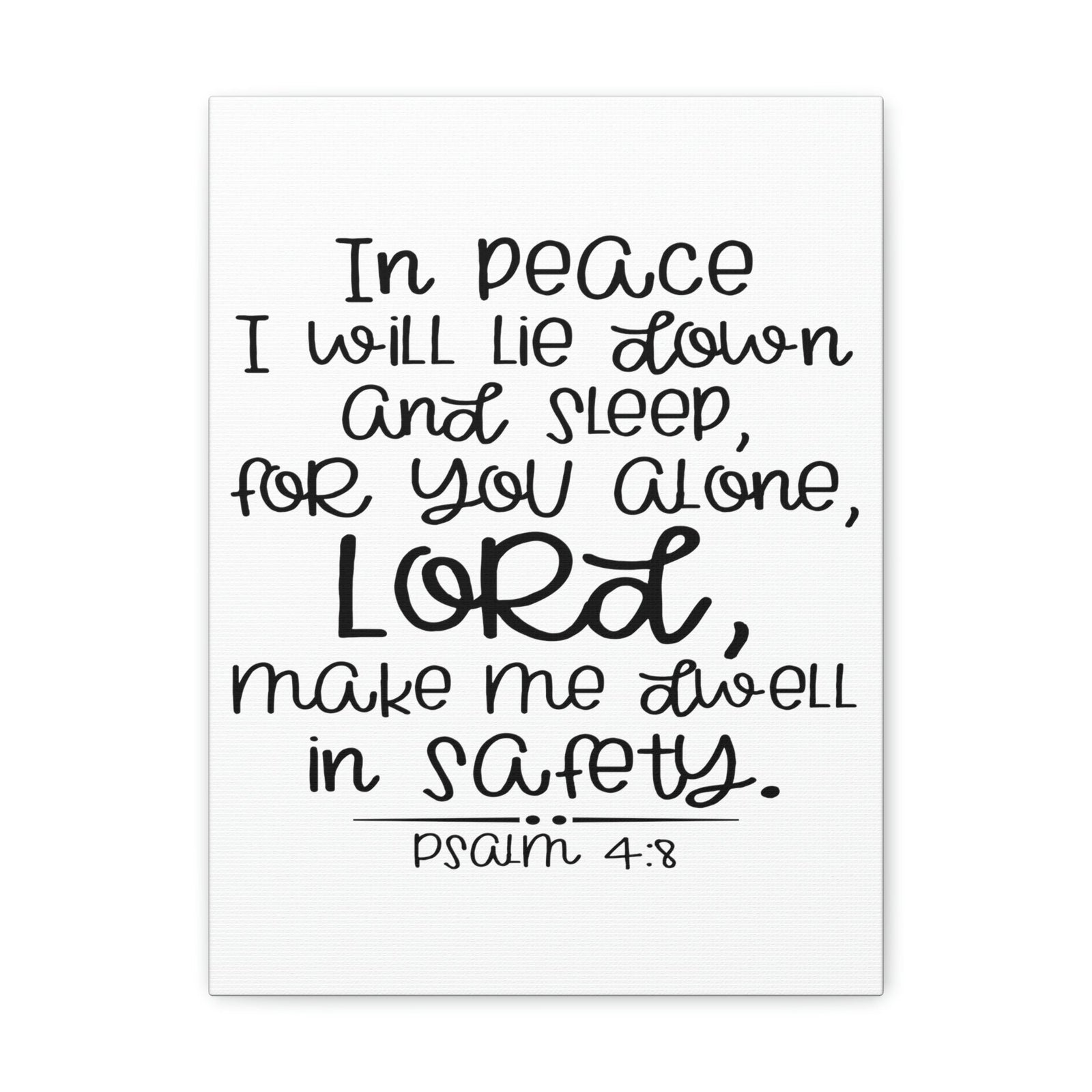 Scripture Walls Dwell In Safety Psalm 4:8 Christian Wall Art Print Ready to Hang Unframed-Express Your Love Gifts