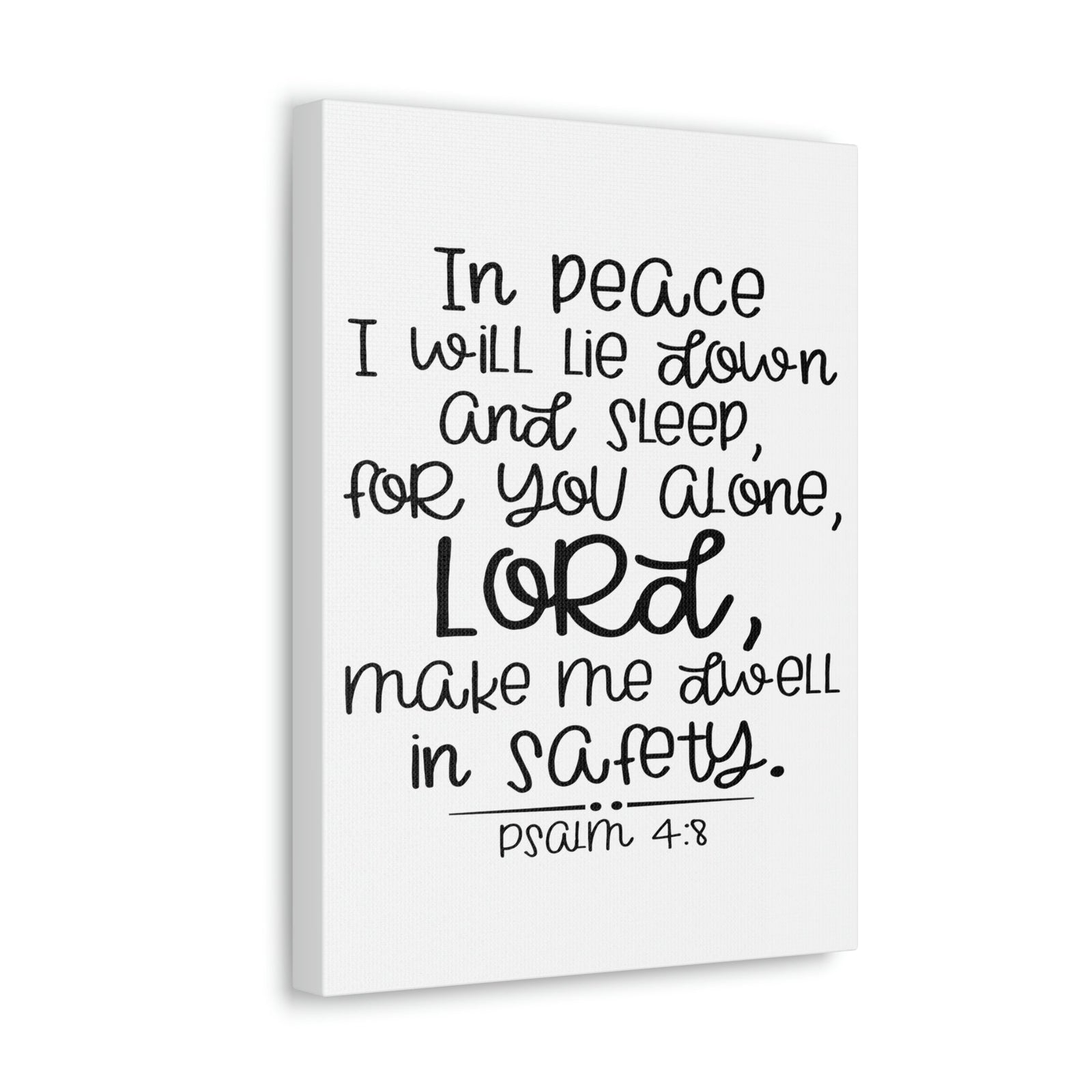 Scripture Walls Dwell In Safety Psalm 4:8 Christian Wall Art Print Ready to Hang Unframed-Express Your Love Gifts