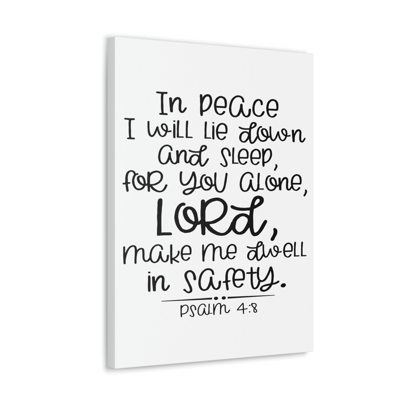 Scripture Walls Dwell In Safety Psalm 4:8 Christian Wall Art Print Ready to Hang Unframed-Express Your Love Gifts