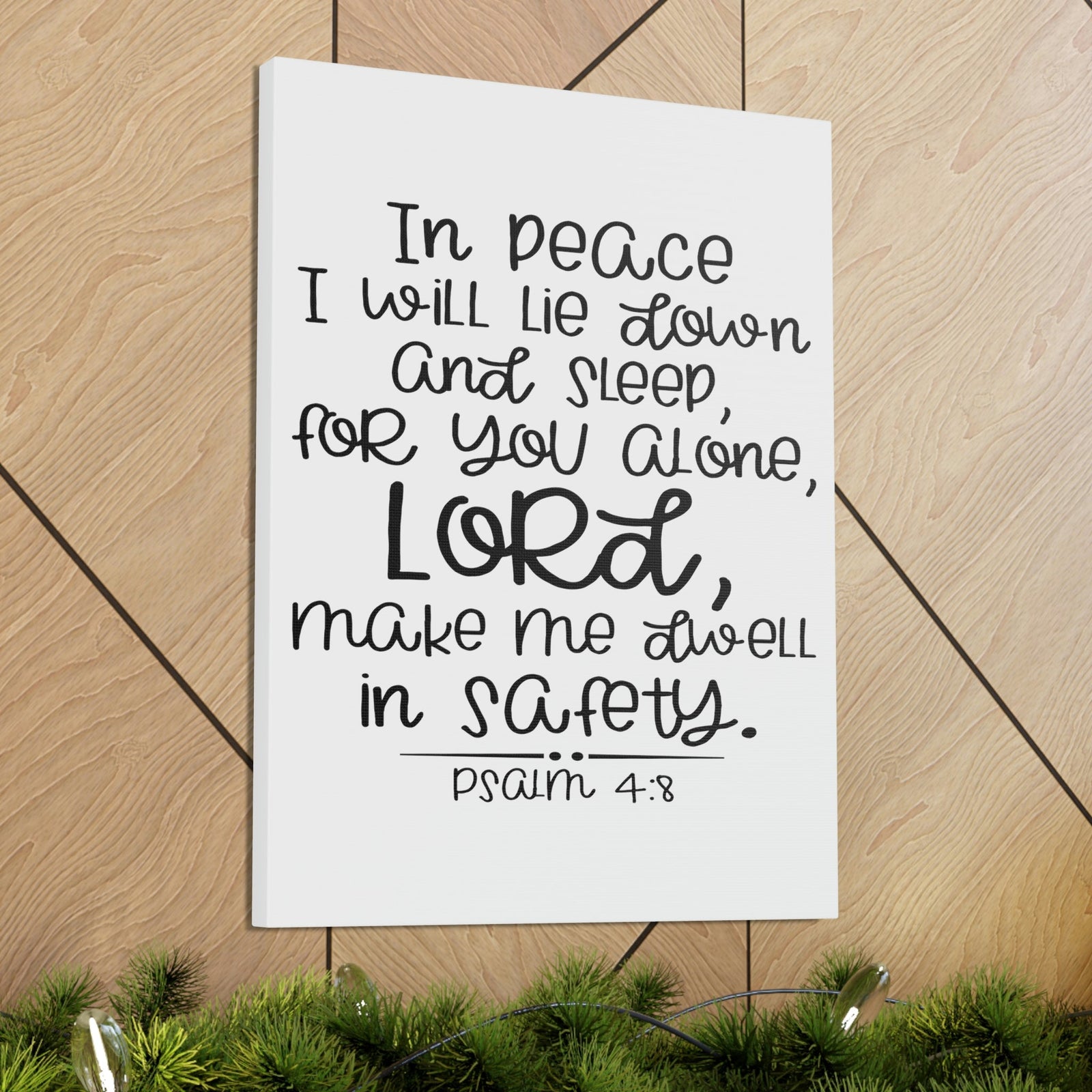 Scripture Walls Dwell In Safety Psalm 4:8 Christian Wall Art Print Ready to Hang Unframed-Express Your Love Gifts
