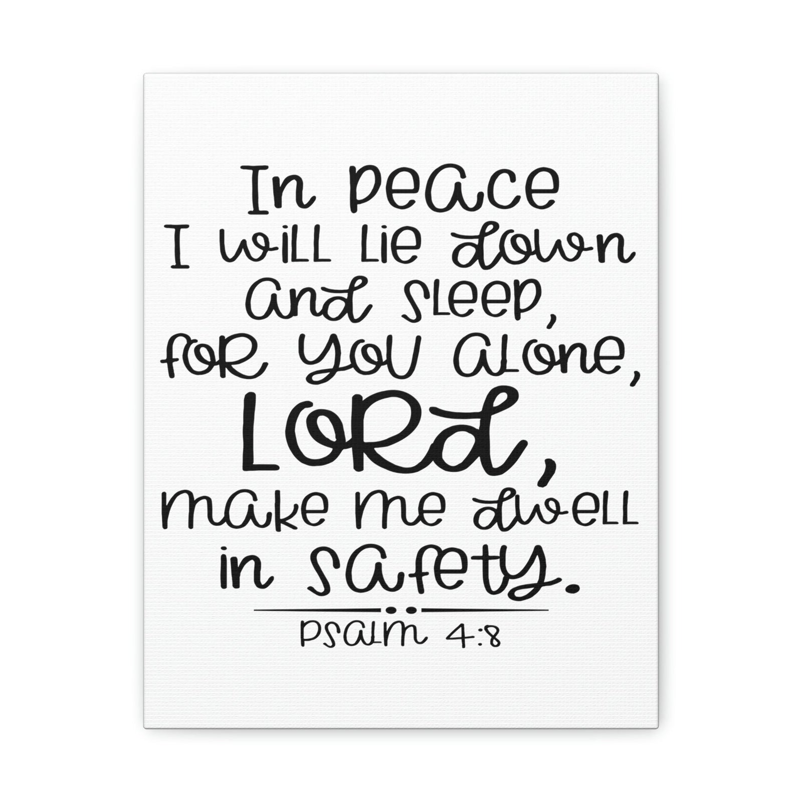 Scripture Walls Dwell In Safety Psalm 4:8 Christian Wall Art Print Ready to Hang Unframed-Express Your Love Gifts