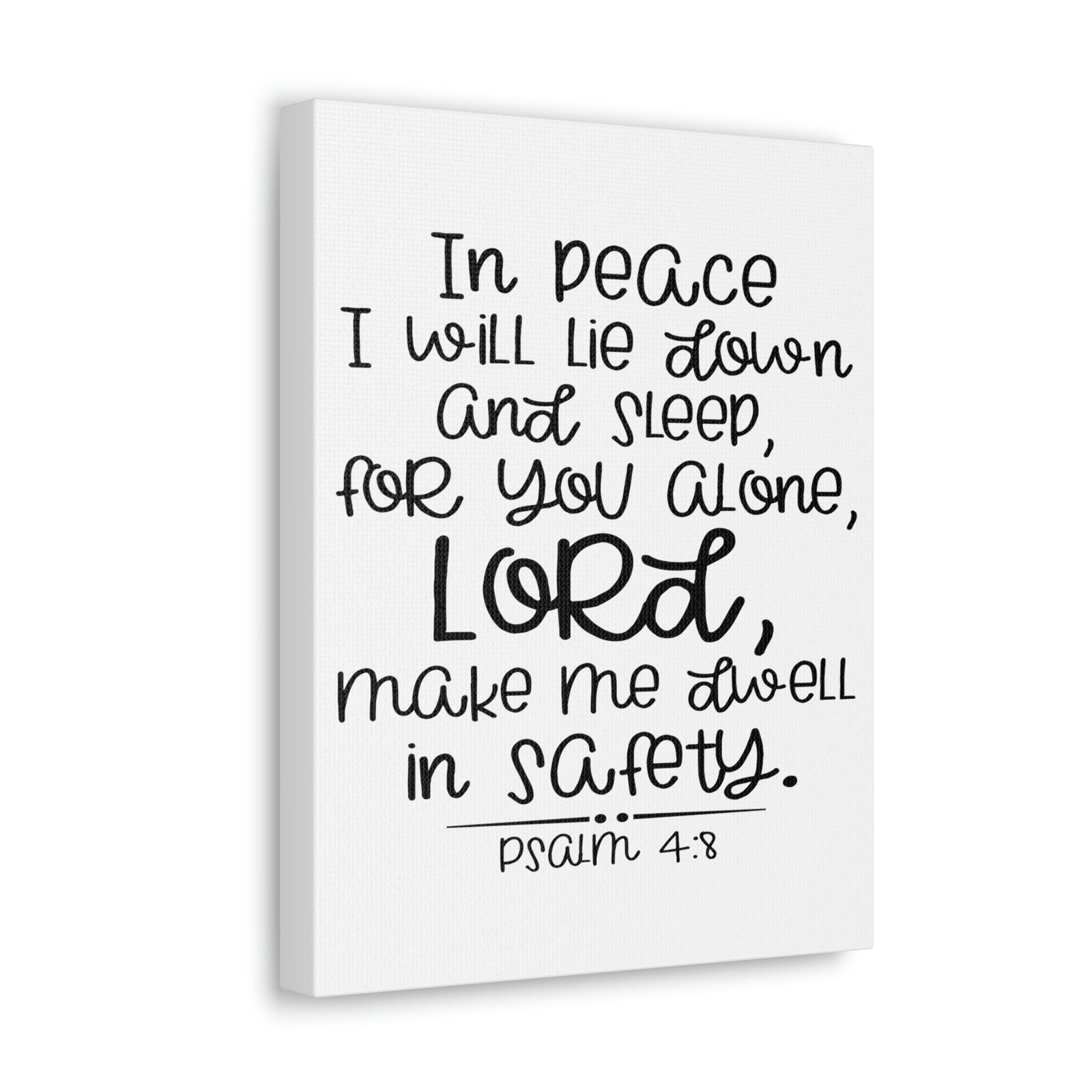 Scripture Walls Dwell In Safety Psalm 4:8 Christian Wall Art Print Ready to Hang Unframed-Express Your Love Gifts