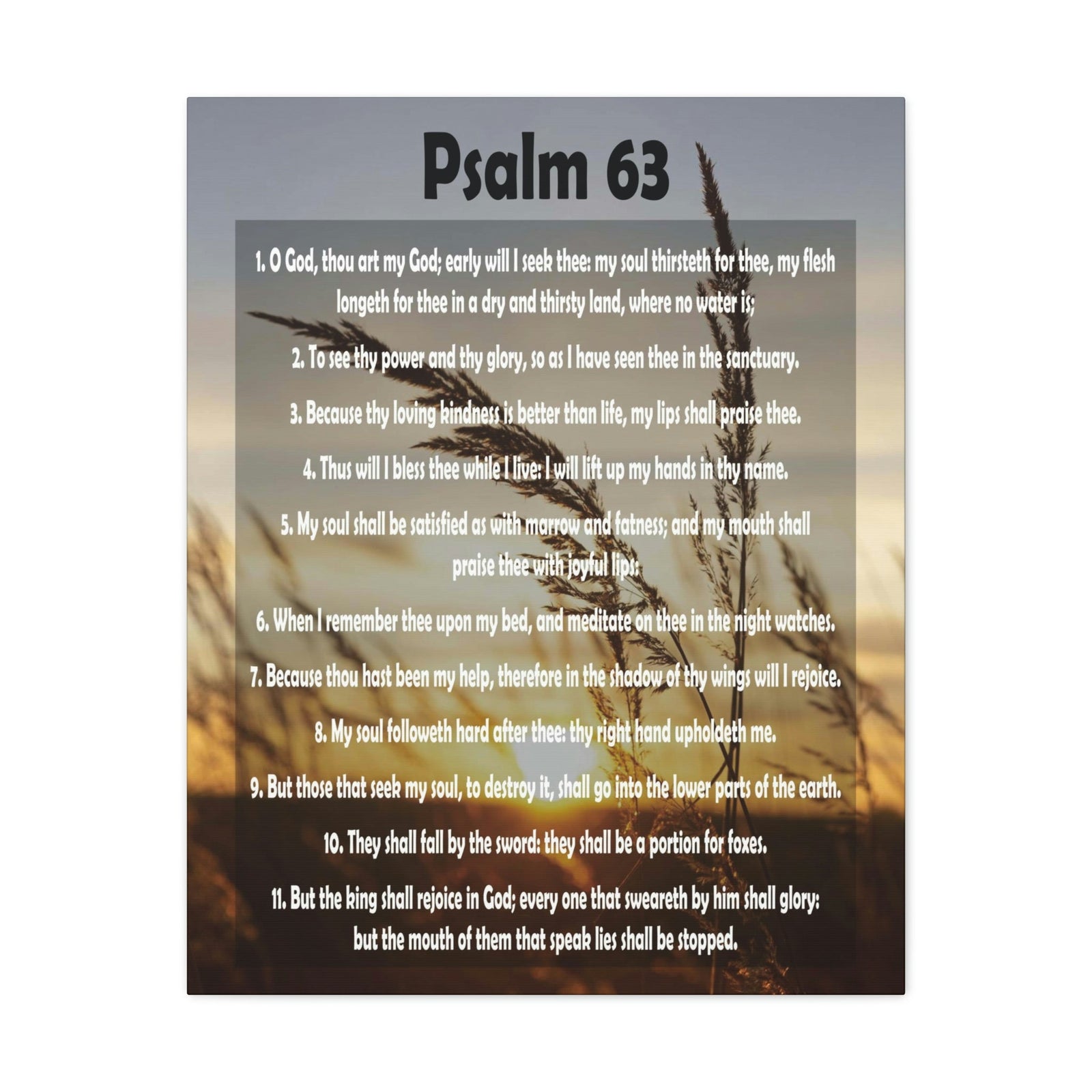 Scripture Walls Earnestly Seeking My Lord Psalm 63:4 Christian Wall Art Bible Verse Print Ready to Hang Unframed-Express Your Love Gifts